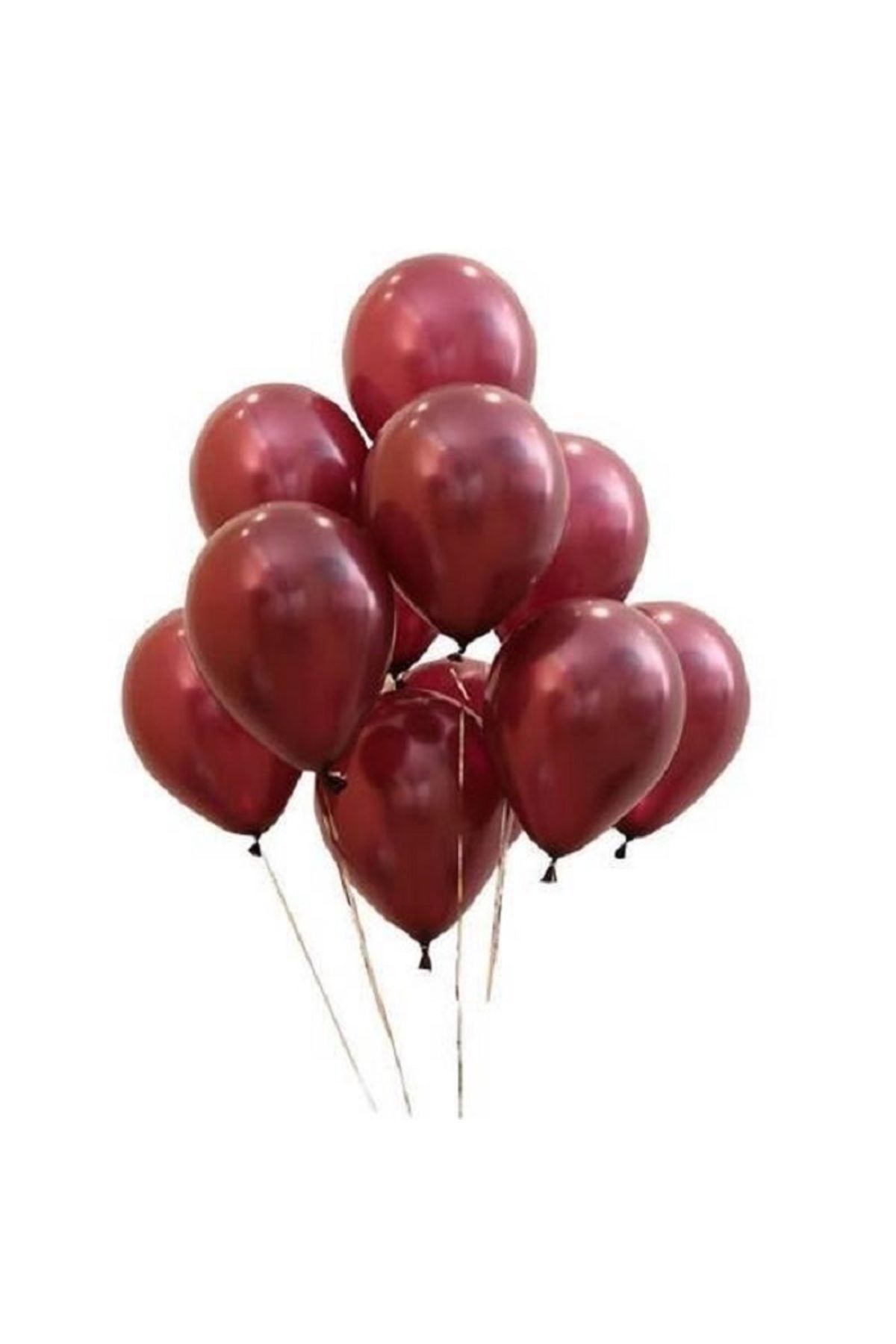 Kuzey 100 ADET METALİK BORDO BALON HELYUM GAZI UYUMLU SHINY METALLIC BALLOON BORDO PARLAK METALİK BALON