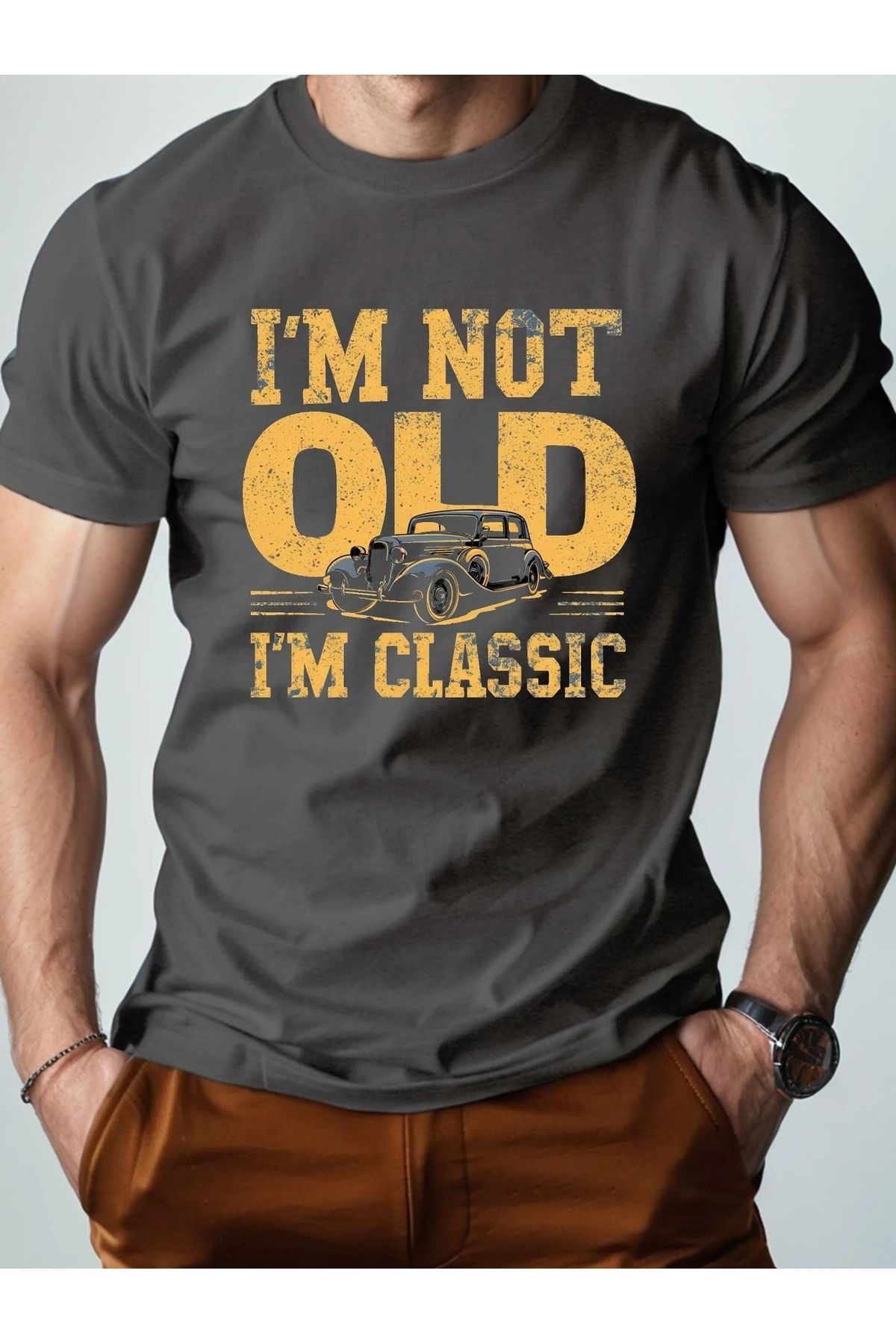 Massgai Unisex I'm Not Old Classic Baskılı Oversize %100 Pamuk T-shirt