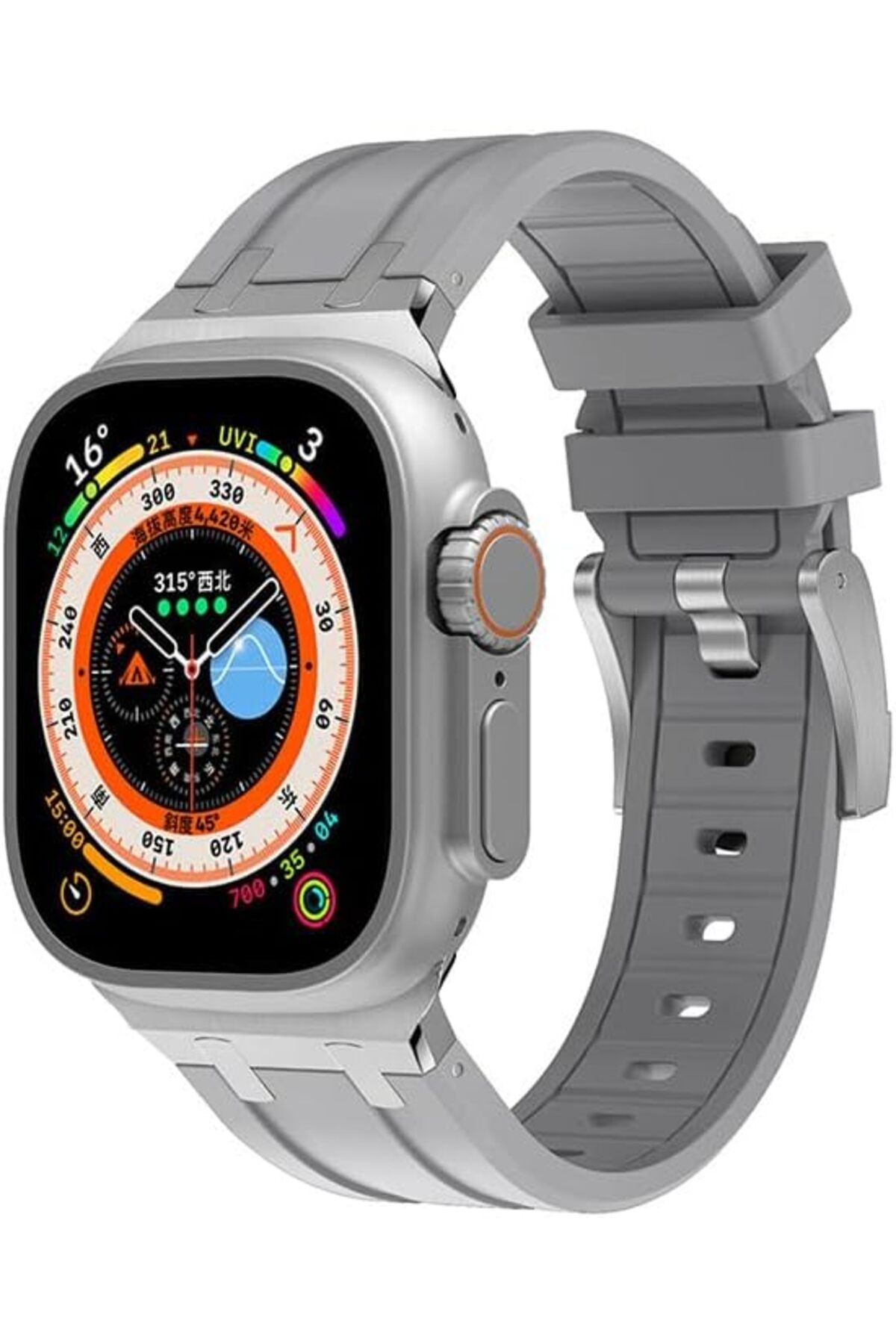 KDROĞLU KDROGLU İle Uyumlu Watch 42mm KRD-89 Silikon Kordon Gümüş New Desing 1109836