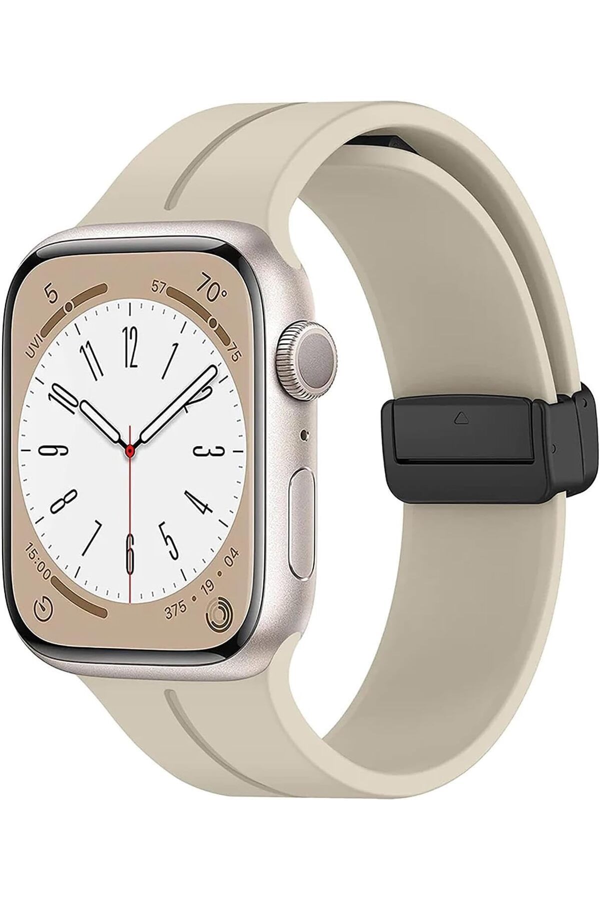 ÇAĞUR KDROGLU Watch Ultra için Kordon Ribbon Line Bej YENİ 1109945