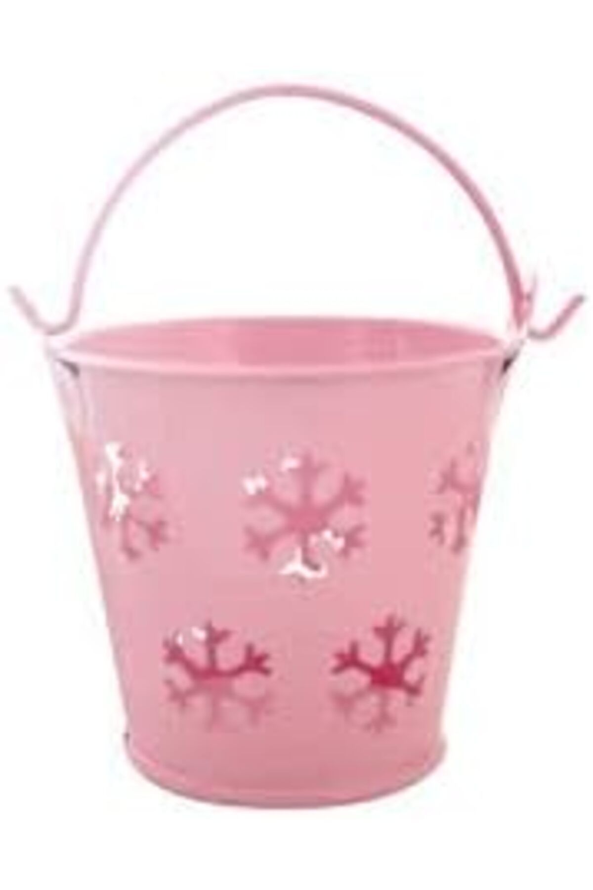 STOREMAX - Kar Desenli Pembe Metal Kova 1 Adet