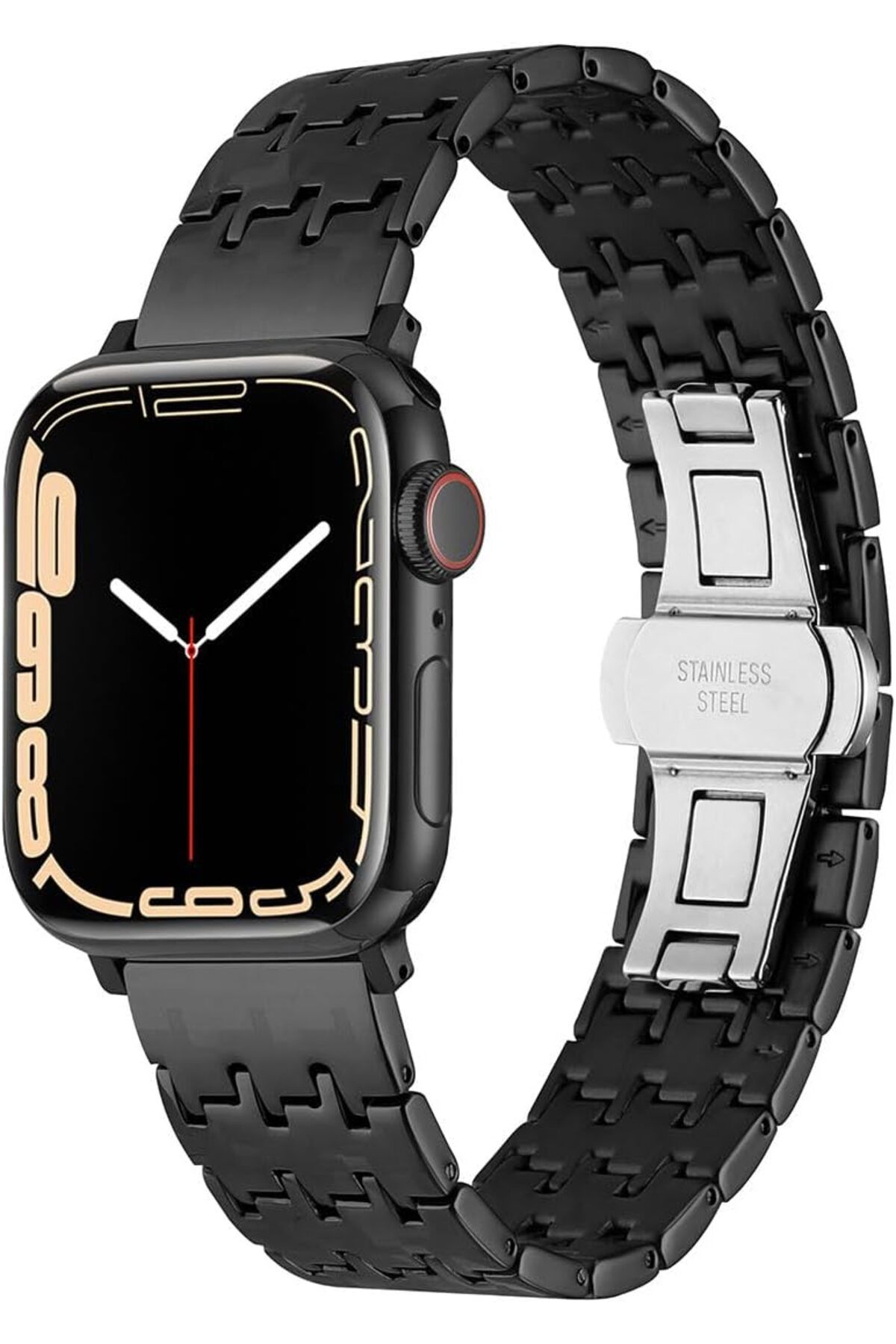 KDROĞLU KDROGLU İle Uyumlu Watch 38mm/40mm KRD-86 Metal Kordon Siyah New Desing 1109836