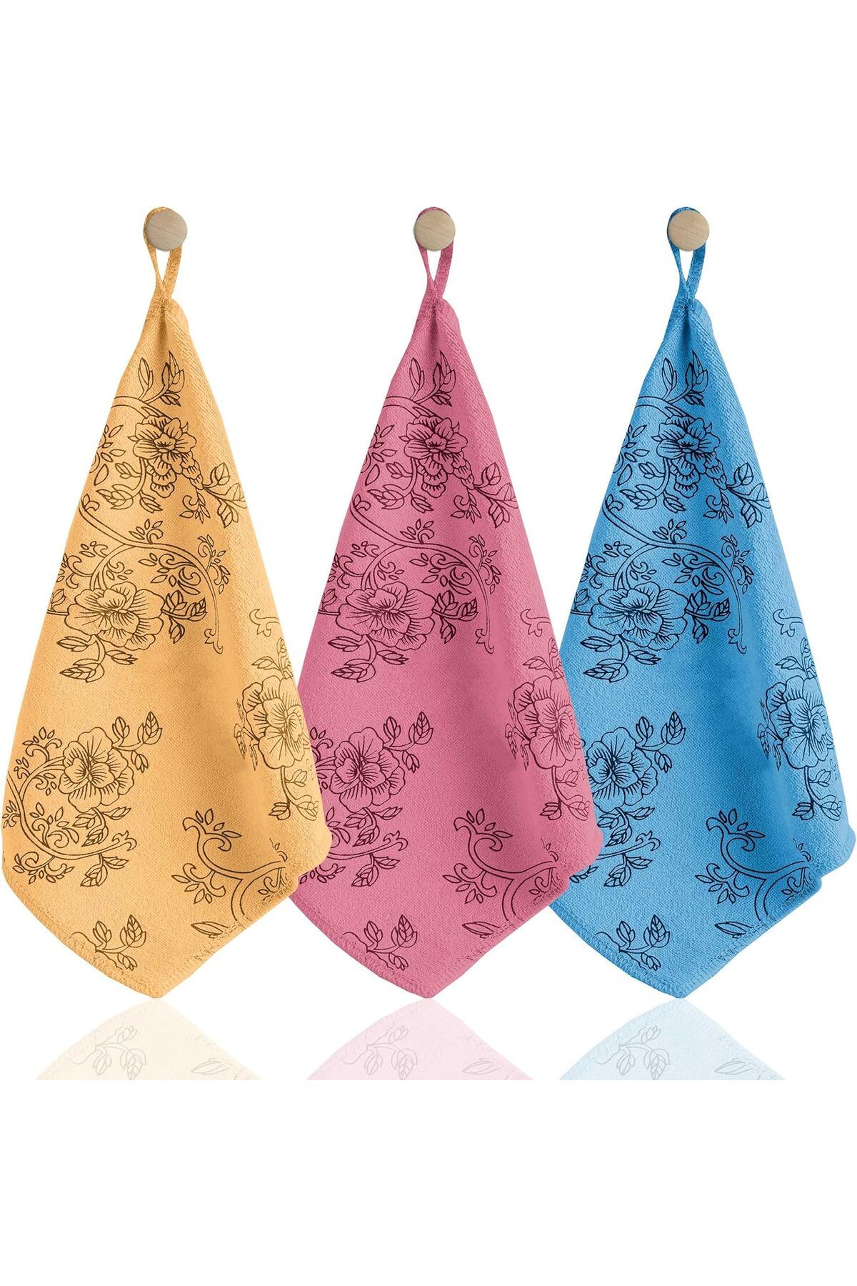STOREMAX bystoreby Kalite Desenli Kadife Mutfak Bezi | Leke Tutmaz-Koku Yapmaz x3 Adet 30x40cm NewDesing 6462