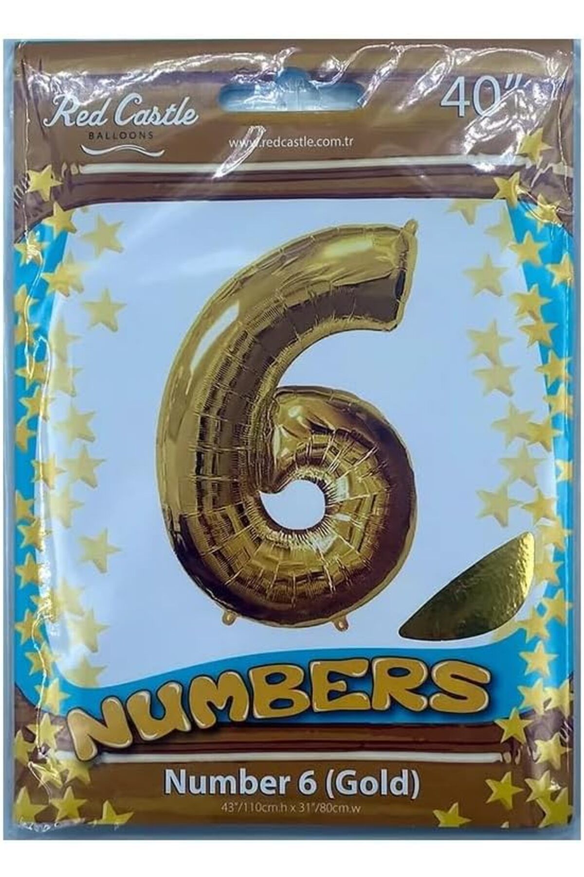 STOREMAX htpshopmx Castle Rakam Folyo Balon 6 Gold 40 Inç 100 Cm- str http 1092444