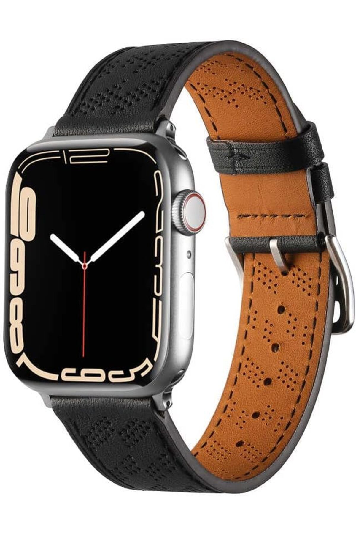 KDROĞLU GEÇMEZ İle Uyumlu Watch 38mm/40mm KRD-76 PU Deri Kordon Strap Kayış Siyah AVM 1114477