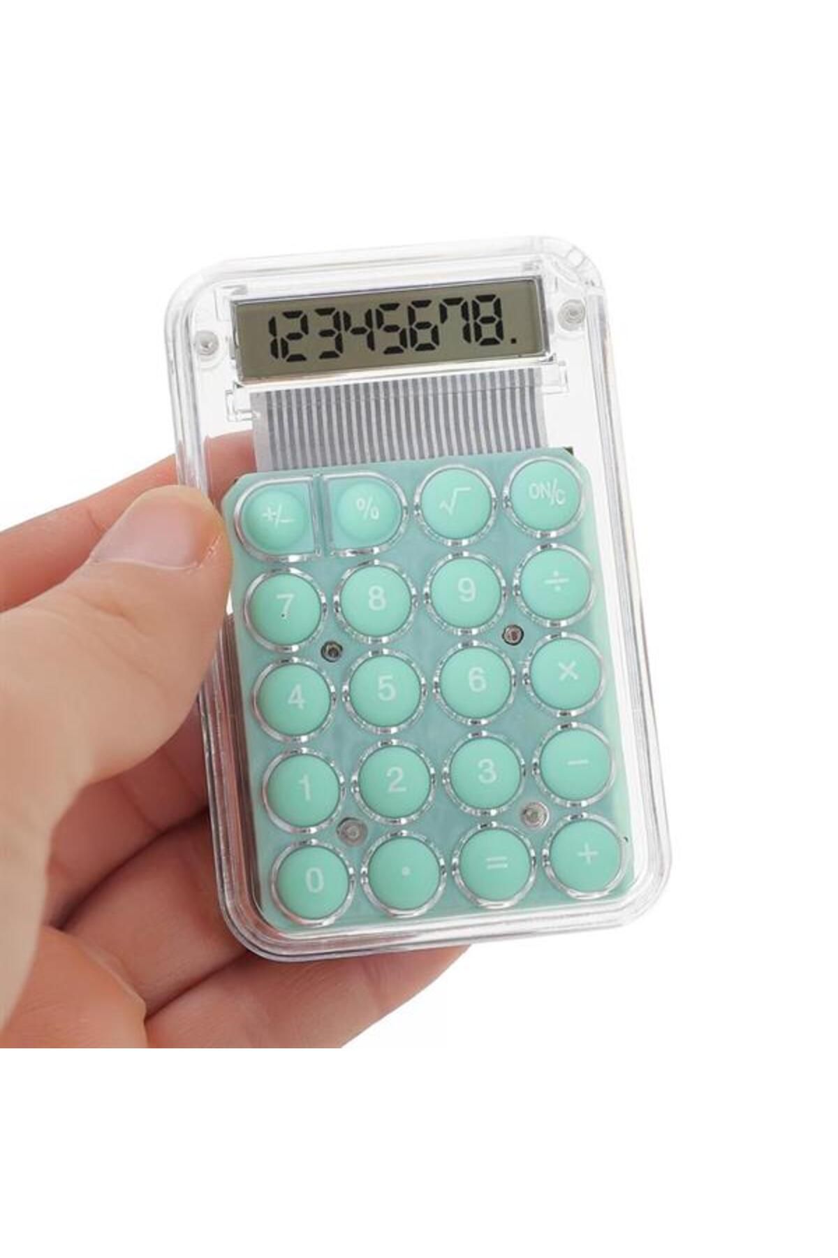 BYR Pm-25418 Şefaf Yeşil Tuş 8 Haneli Mini Hesap Makinesi