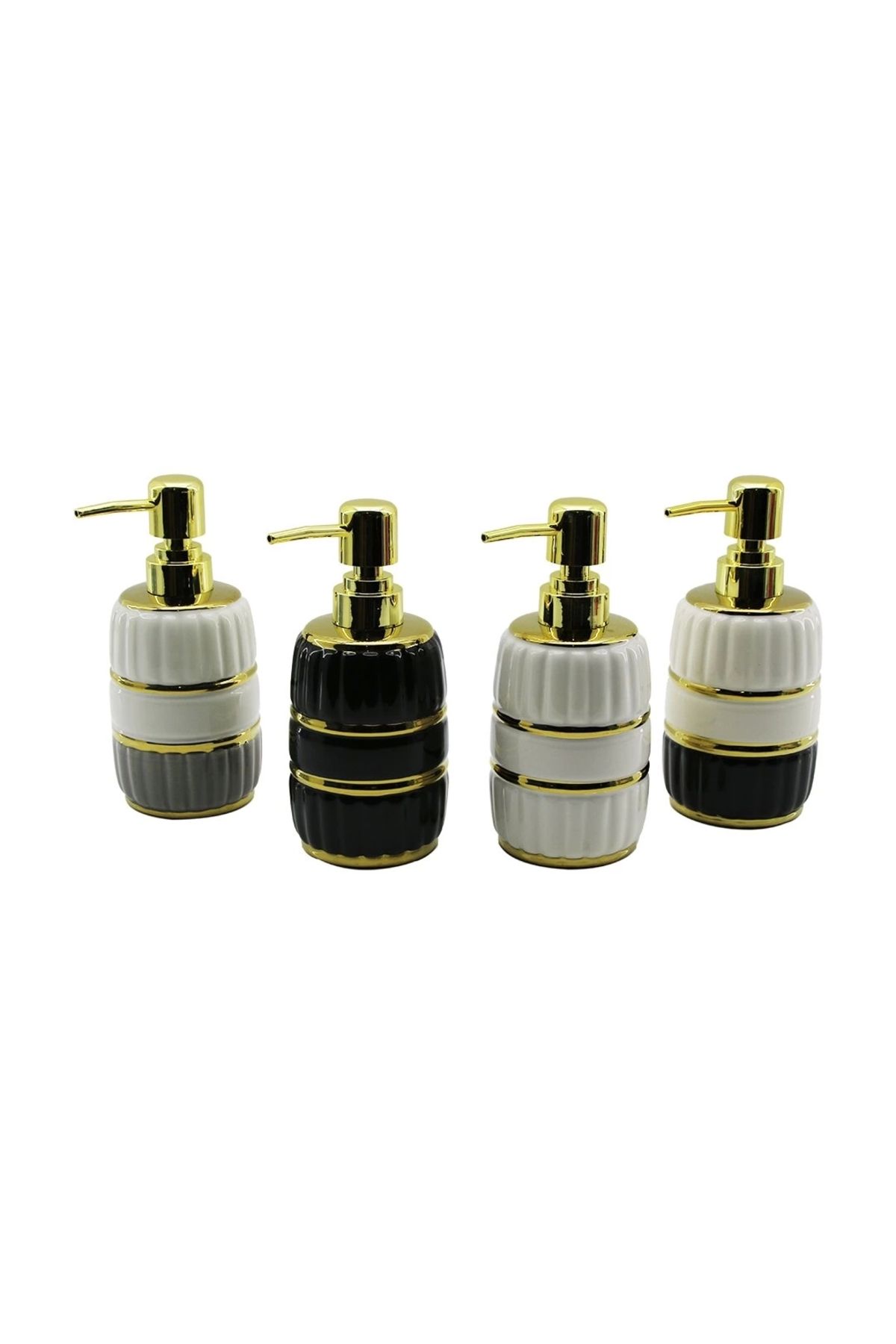 HayMed Şişe Gold Kapak - Boğum Seramik Sıvı Sabunluk 6x11cm (4172)