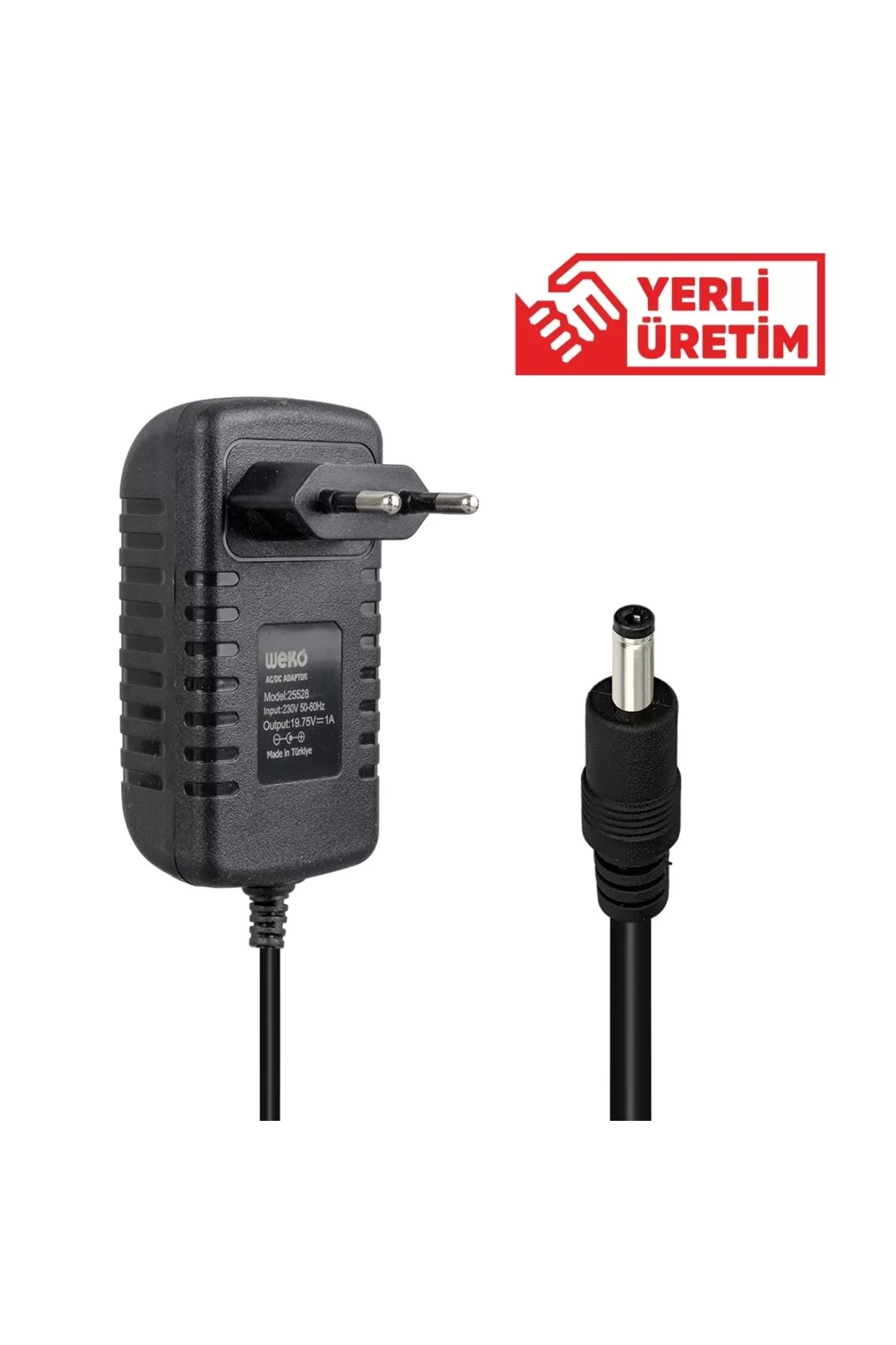 HayMed 19.75 Volt - 1 Amper 4.0*1.35 Uçlu Yerli Üretim Plastik Kasa Priz Tipi Adaptör (4172)