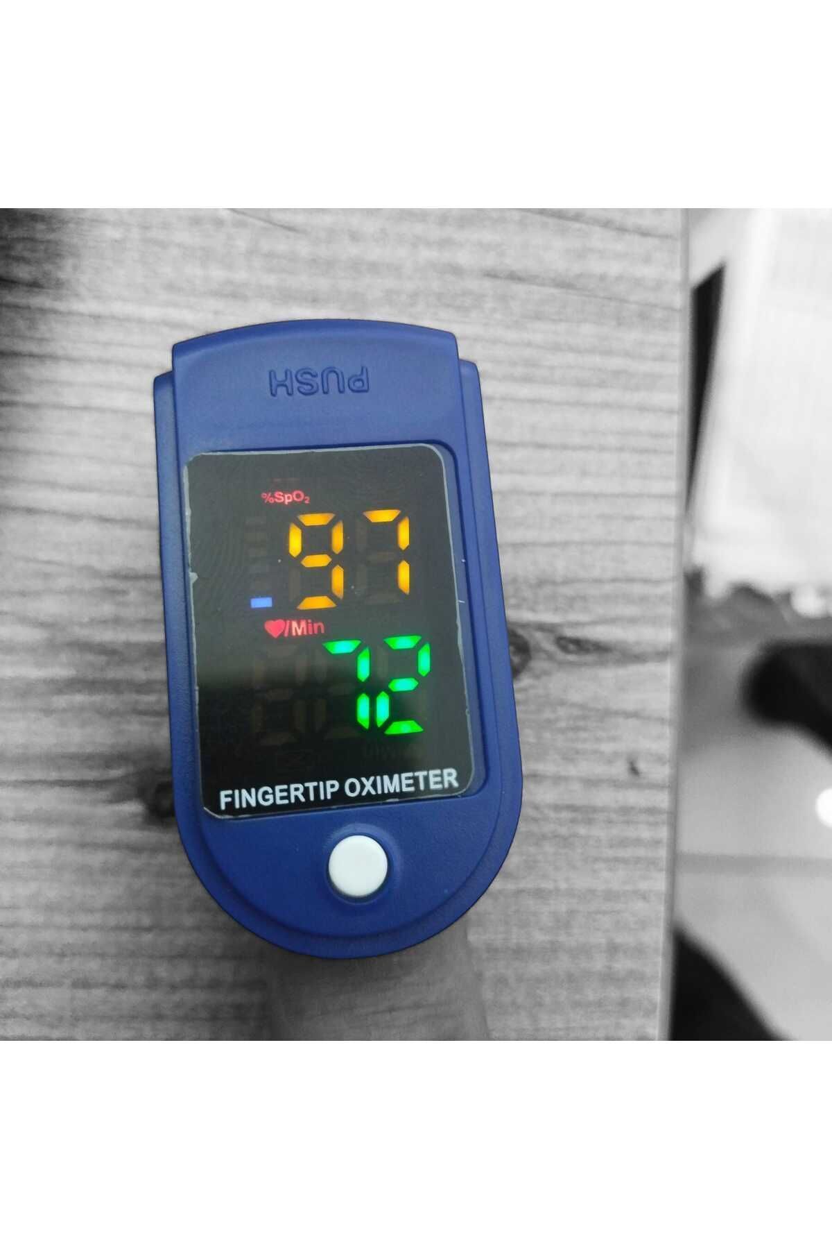 KARAASLAN Parmak Tipi Oksimetre Kan Oksijen Nabız Ölçer Oximeter -OKSİMETRE-Ekranlı Mavi