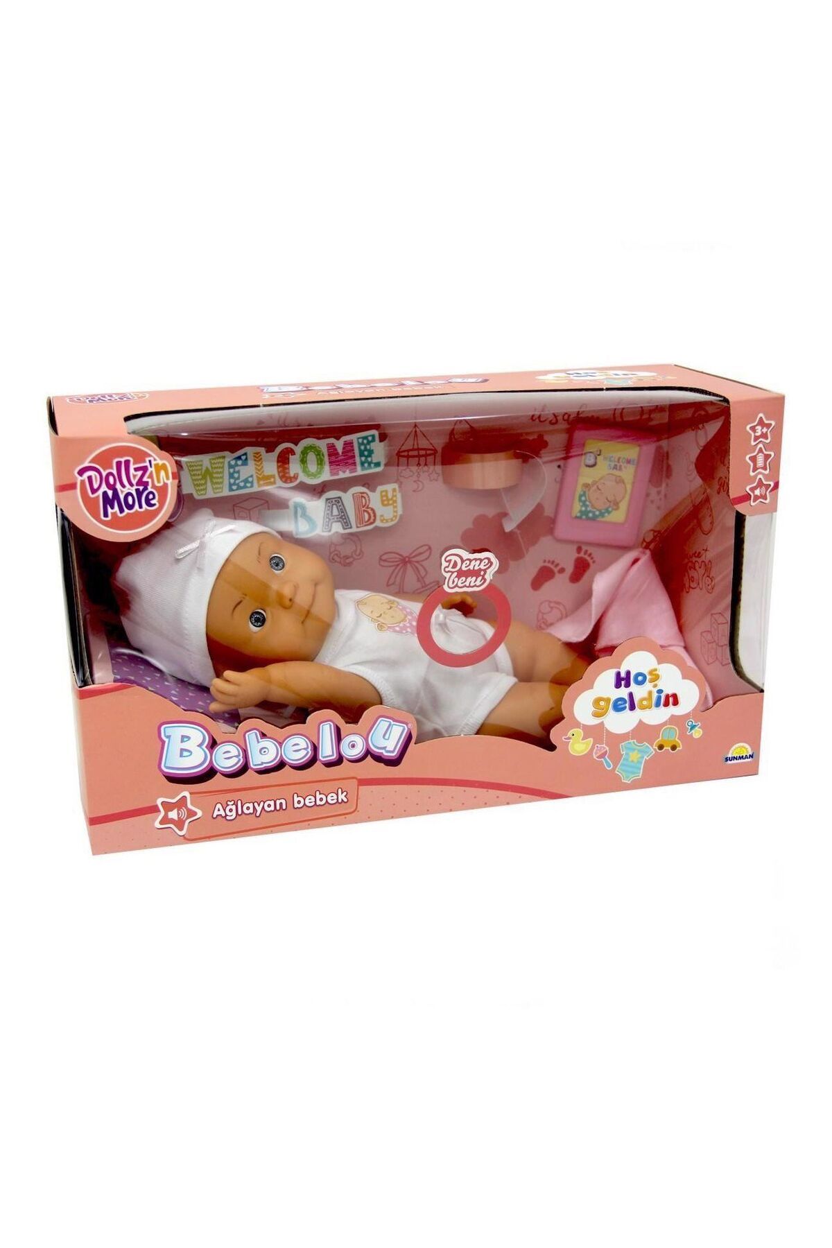 SUNMAN AYAKKABI Sunman Bebelou Hoşgeldin Sesli Ağlayan Bebek 30 Cm
