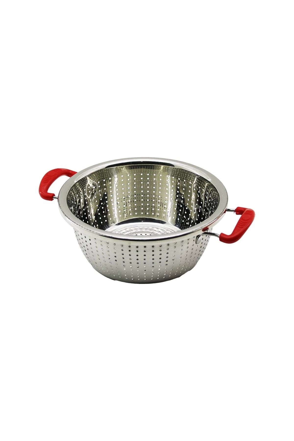 HayMed 24cm Plastik Kulplu Çelik Sepet Metal Süzgeç (4172)