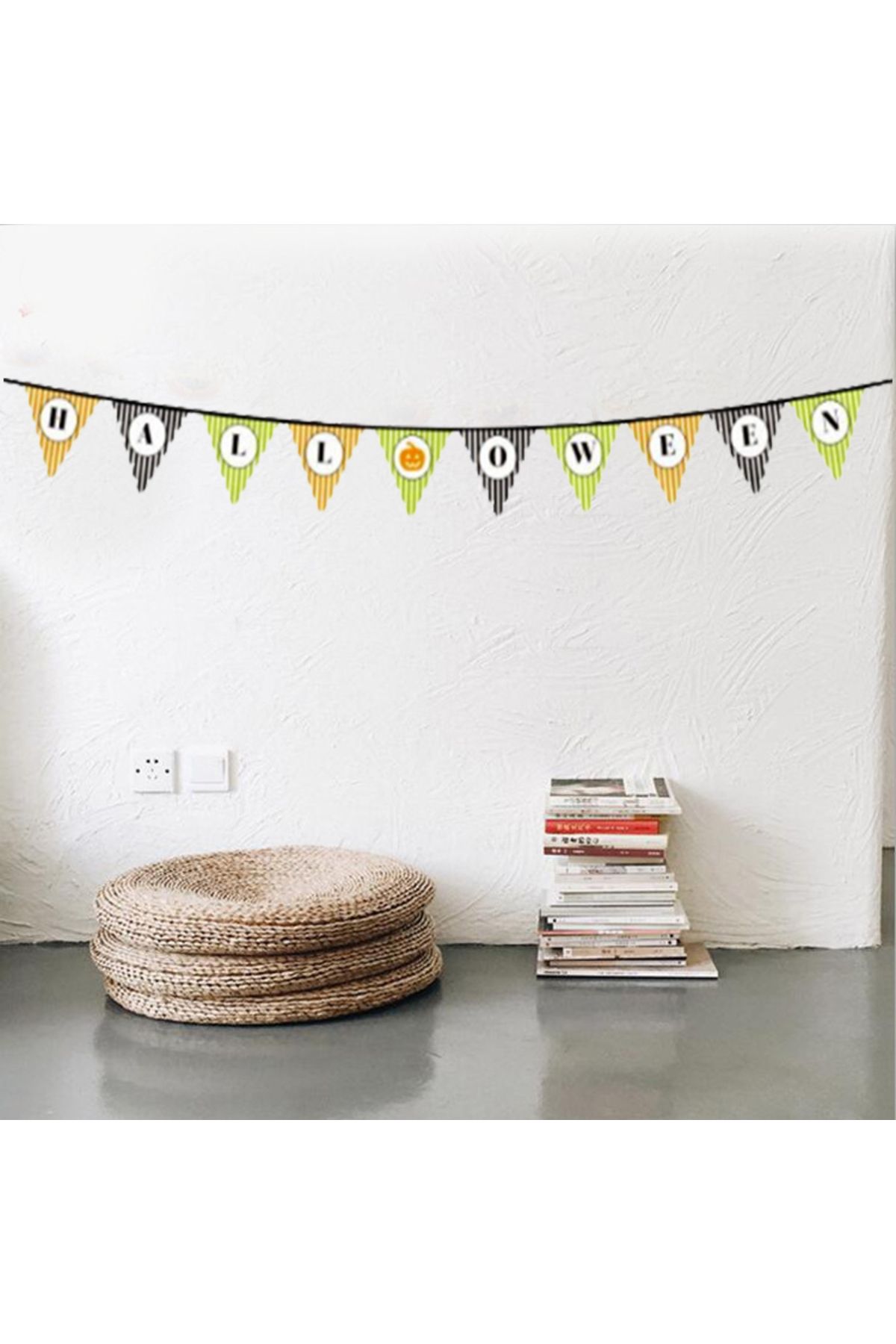 KDROĞLU KDROGLU Cadılar Bayramı Kabak Temalı Halloween Yazılı Banner Süs Flama 3 Metre New Desing 1109