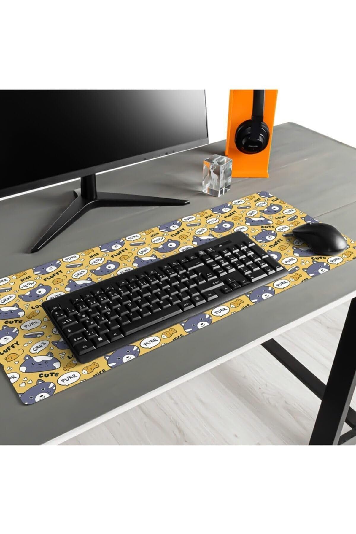 ÇAĞUR çağur Kız Arkadaşa Hediye Sevimli Kedi Tasarımlı Mousepad - Mouse Pad - Fare Altlığı YENİ