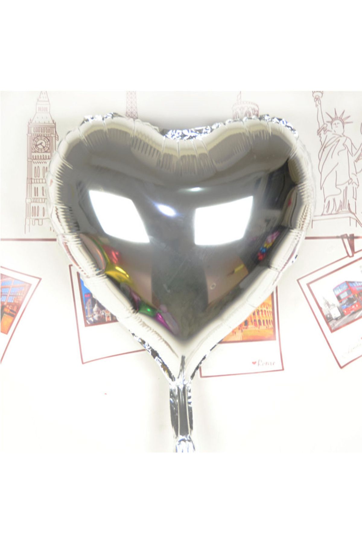 KDROĞLU KDROGLU Kalp Uçan Balon o Gümüş 80 cm 32 inç New Desing 1109836
