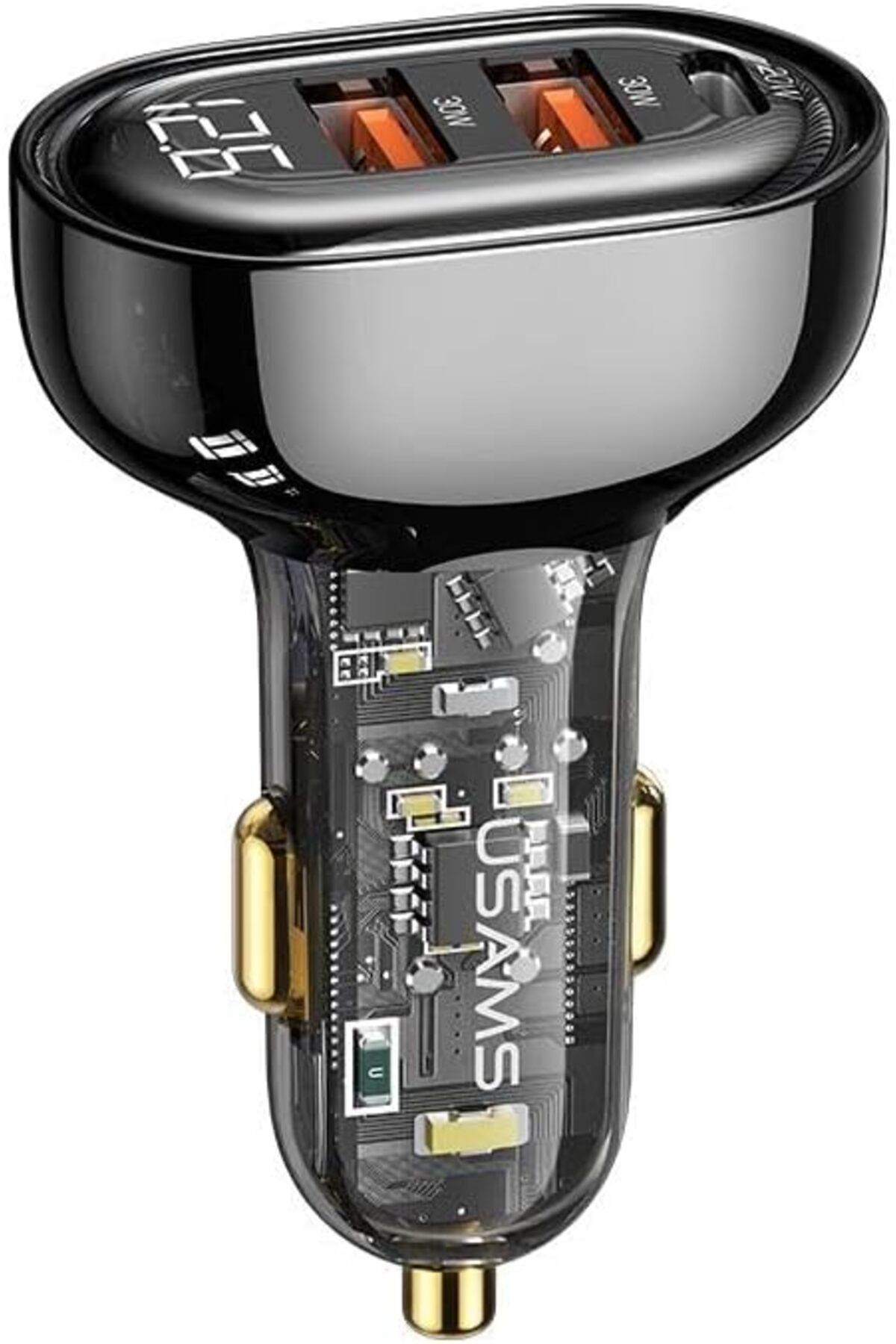 KDROĞLU US-CC Serisi (Type-C+USB) Çift/Üç Bağlantı Noktalı Hızlı Araç Şarj Soketi Siyah