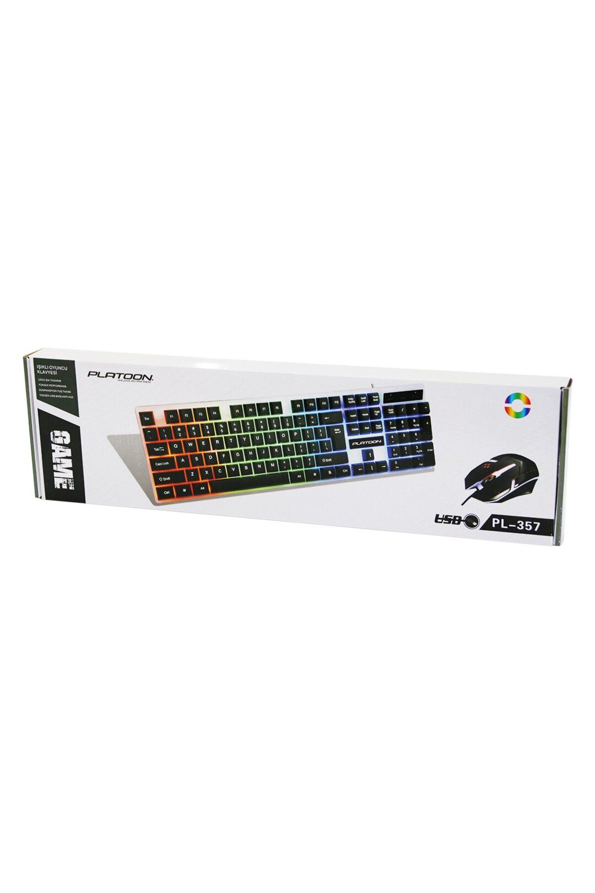 ÇAĞUR çağur IŞIKLI USB KABLOLU OYUNCU KLAVYE - MOUSE SET PL-357 YENİ 1109945