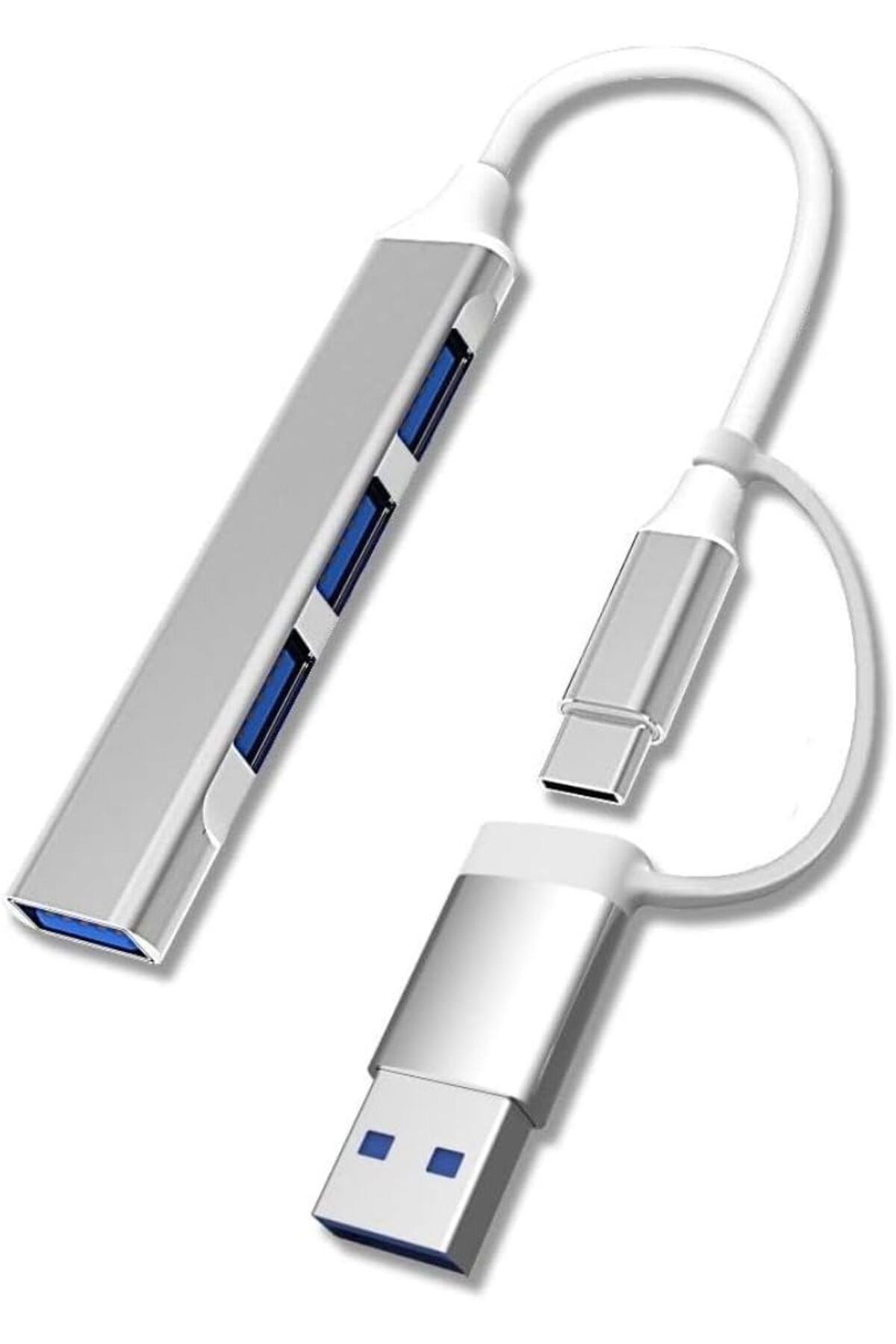 DERİK KADROĞLU 4 Port'lu Bağlantı İstasyonu Ultra İnce USB Bölücü TYPE-C tipi Çoklu Arayüz Adapt