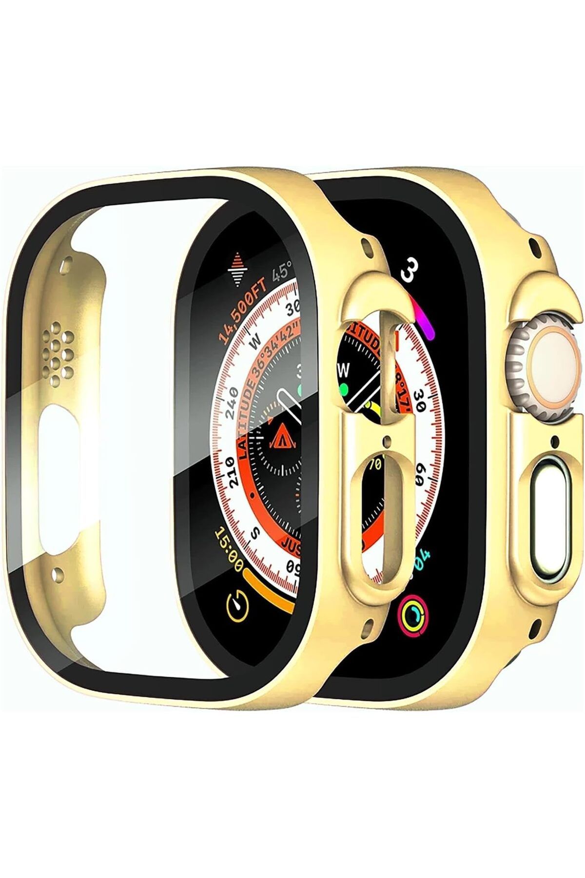 KDROĞLU KDROGLU Watch Ultra için Kılıf Matte Premium WatchBand Gold [Watch Ultra ile Uyumlu Kılıf - Gol