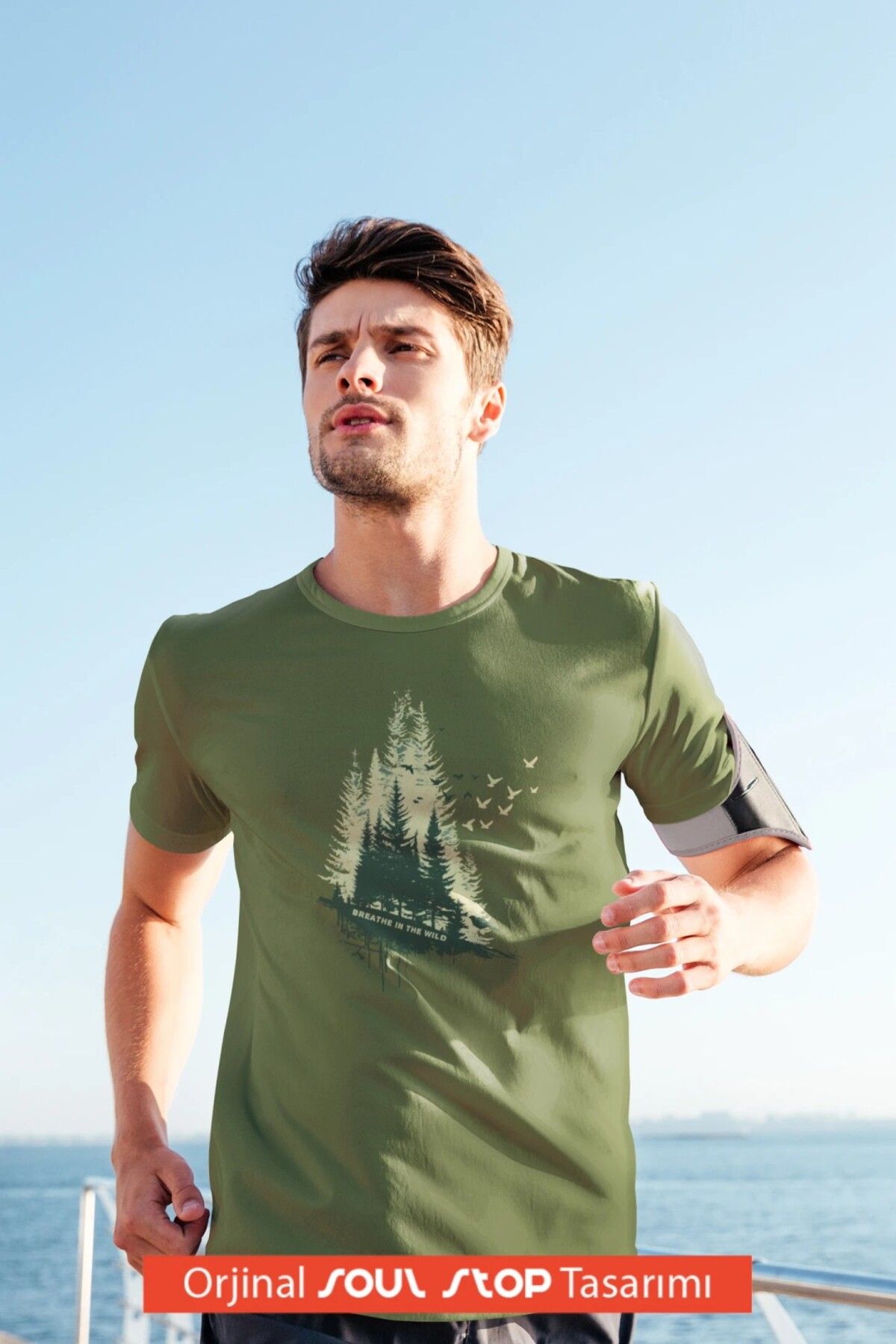 soul stop where freedom flows against the current Breathe in the Wild Unisex Erkek T-Shirt – Soul Stop Özgün Tasarımı