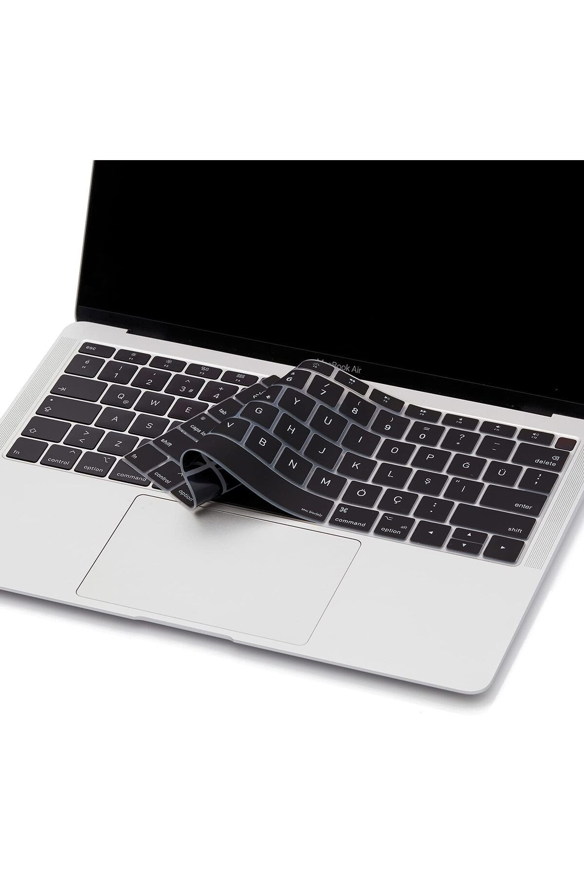 DERİK Derik Laptop Macbook Air 13inç Klavye Koruyucu (US to TR) TouchID'li A1932 ile Uyumlu Siyah YENİ 1