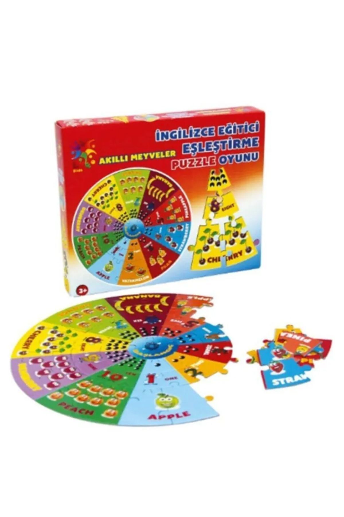 karadağsb Akıllı Meyveler Ingilizce Eşleştirme Puzzle Yapboz Kutu Oyunu