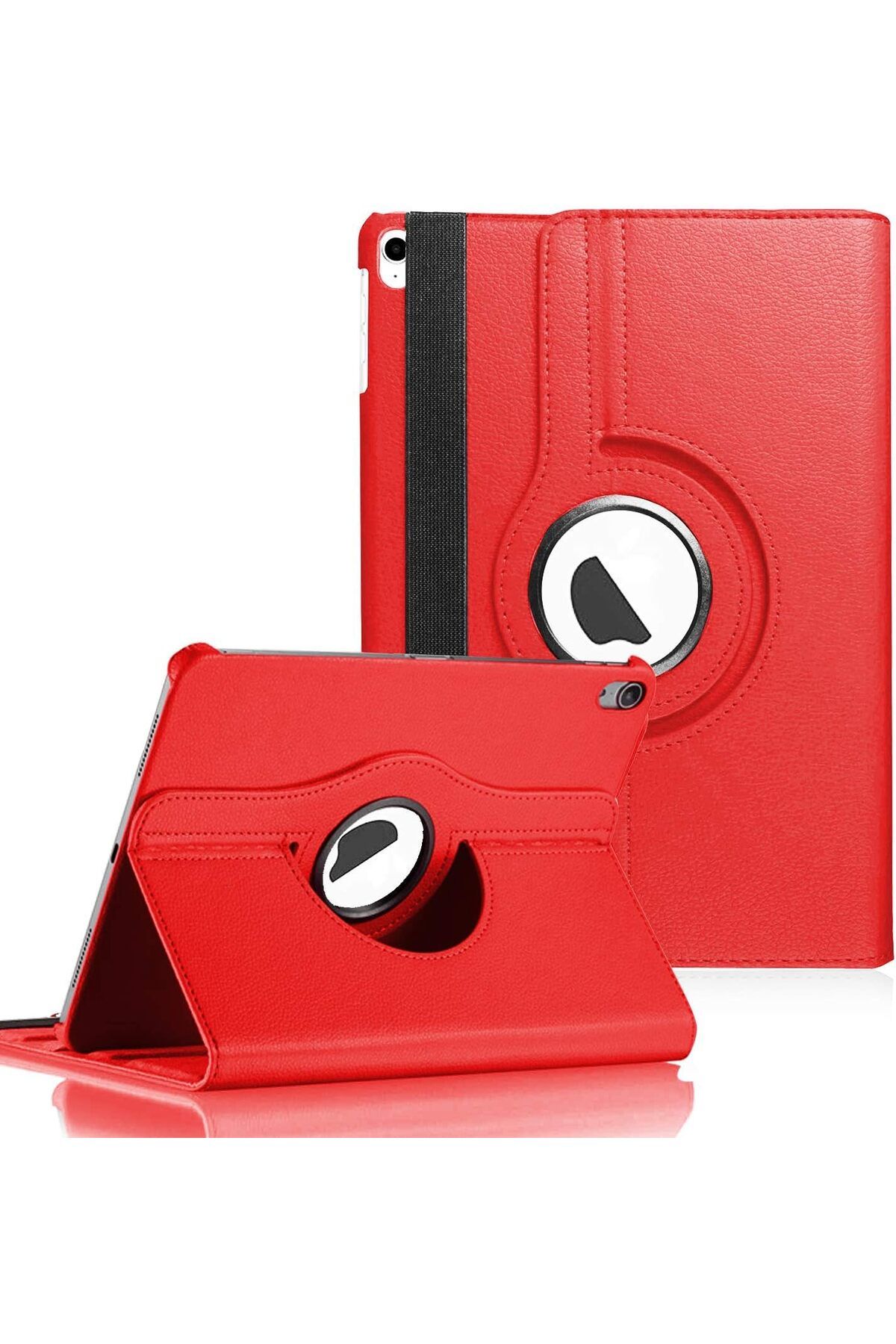 KDROĞLU GEÇMEZ iPad Air 11 2024 için Kılıf (A2902-A2903) 360 Rotating Stand Deri Kırmızı [iPad Air 11