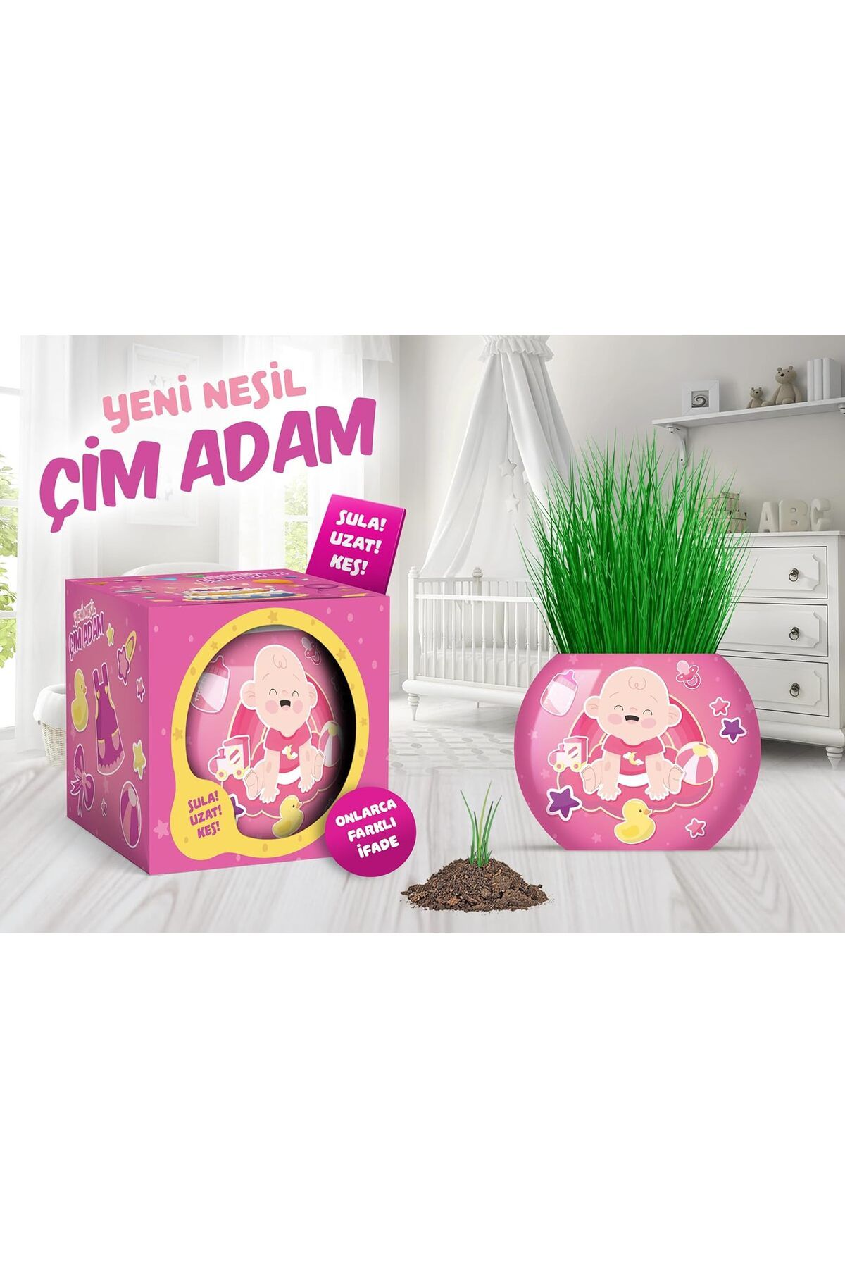 KDROĞLU KDROGLU Temalı Çim Adam 6'lı Set – Çocuklar İçin Eğitici ve Eğlenceli Bitki Yetiştirme Ki