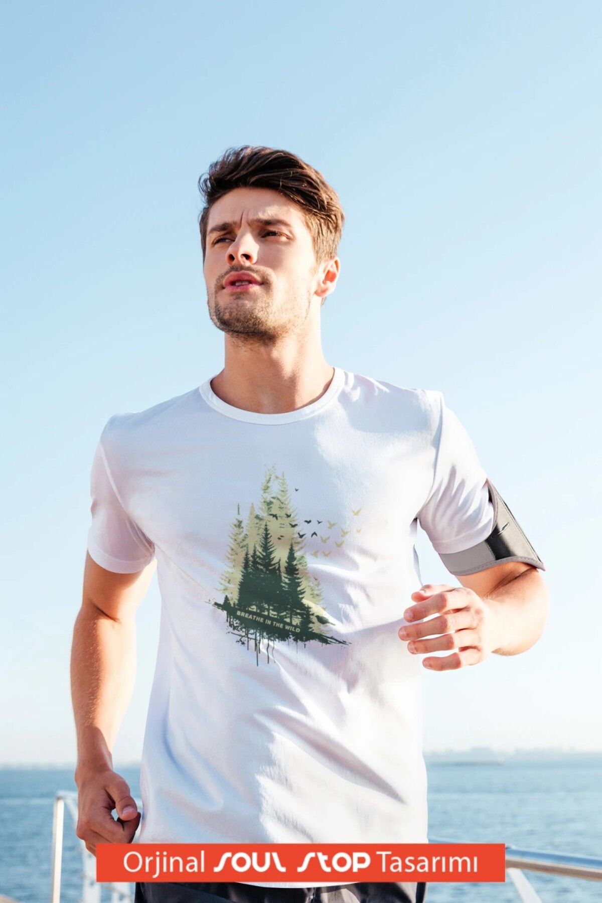 soul stop where freedom flows against the current Breathe in the Wild Unisex Erkek T-Shirt – Soul Stop Özgün Tasarımı