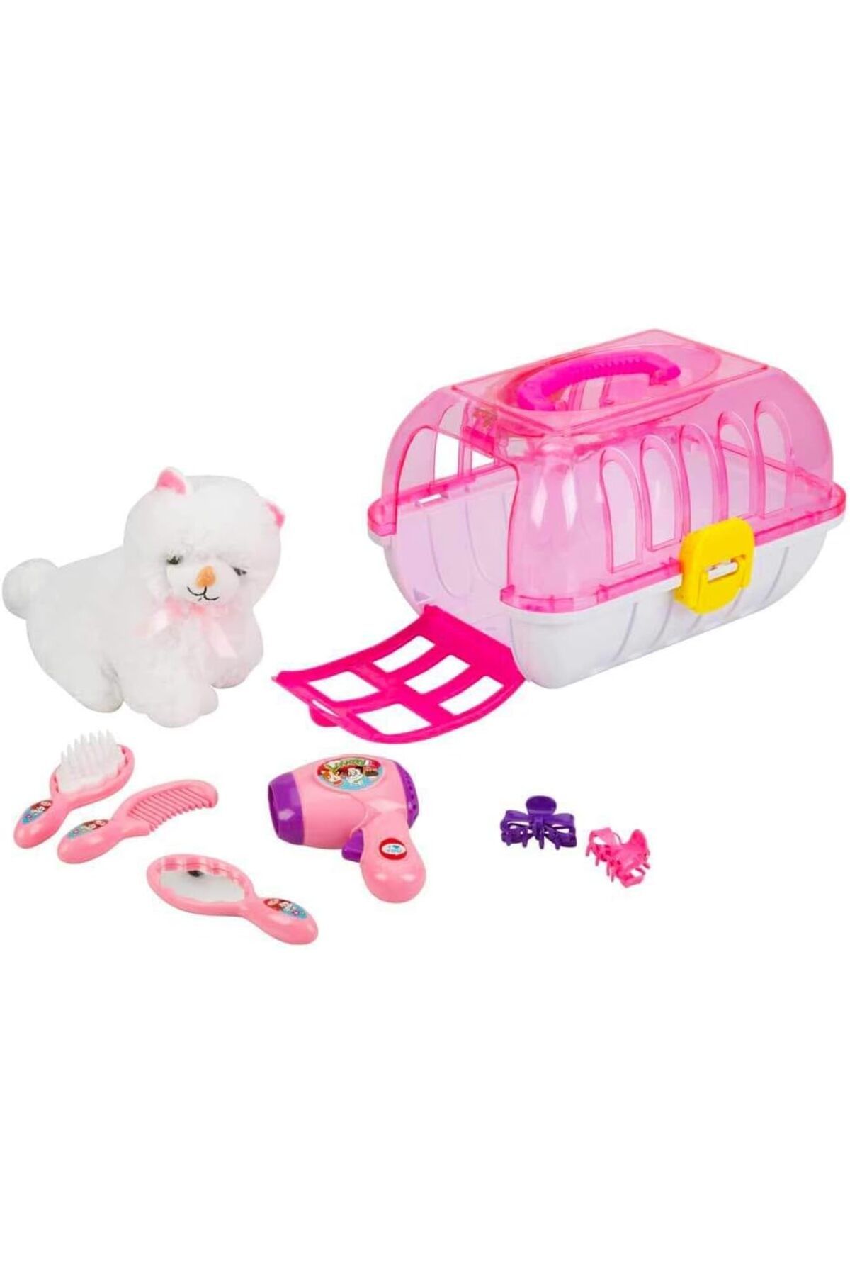 KDROĞLU plamystical NNM-No Name My Pet Peluş Kedi Kuaför Çantalı Pembe Oyun Seti newing 1139529