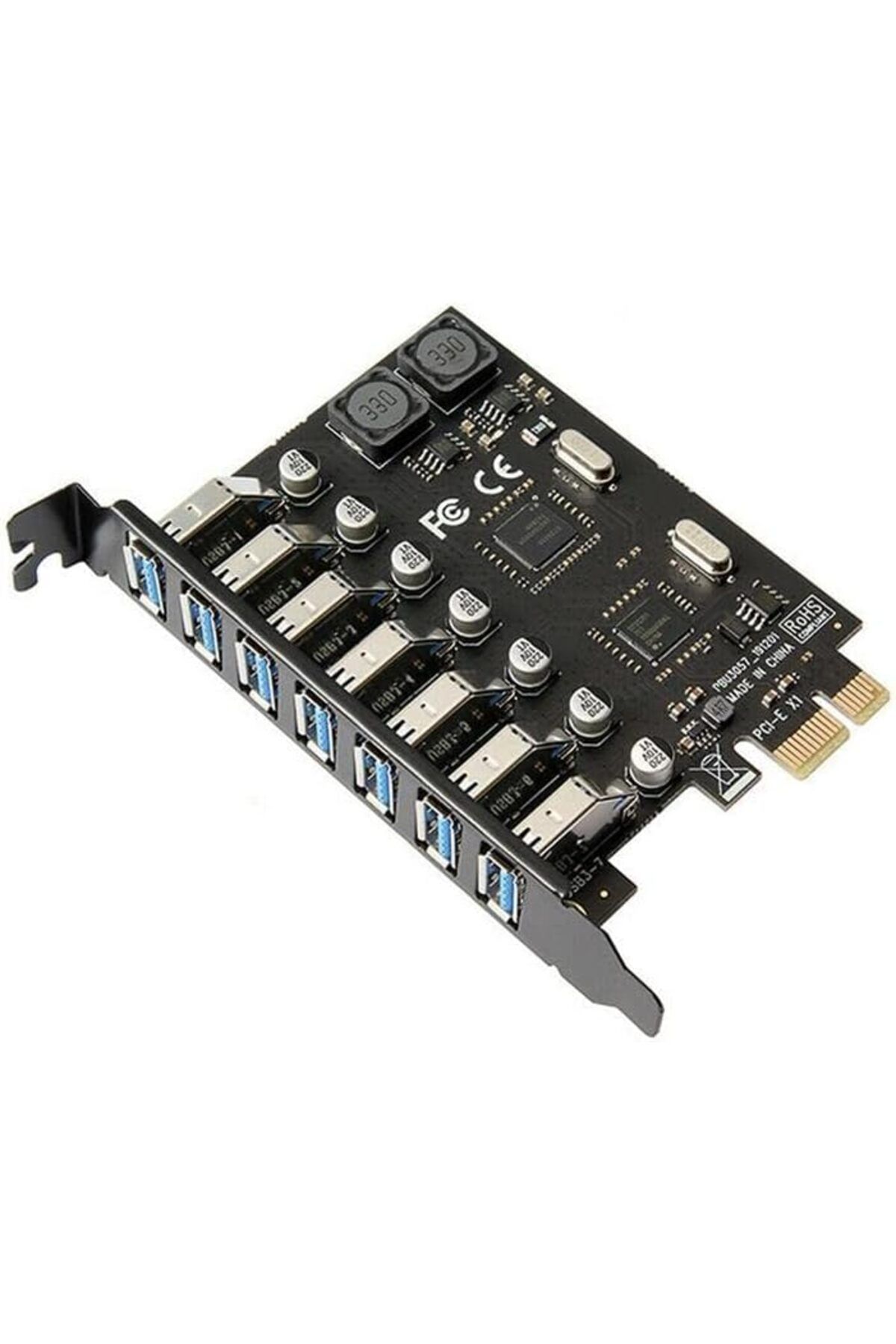 ÇAĞUR çağur Plus PX-4899 7 Port USB Hub, PCI Expres USB3.0 Kart 7 Port Çoklayıcı, PCI ex USB3.0 Çokl