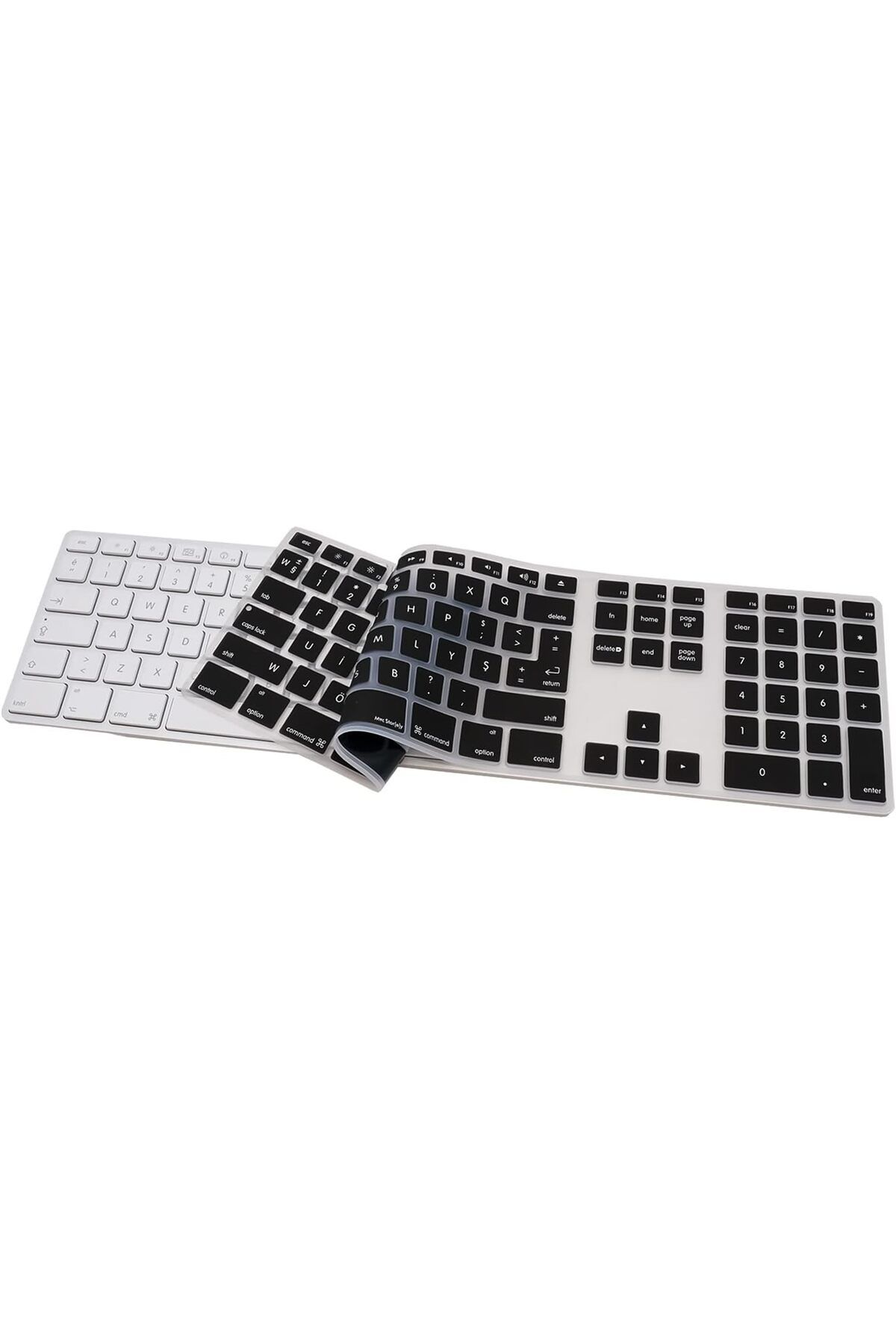 KDROĞLU KDROGLU Magic Keyboard-1 A1243 ile Uyumlu Klavye Koruyucu F-Türkçe Numerik DaktiloTip Baskı Siyah