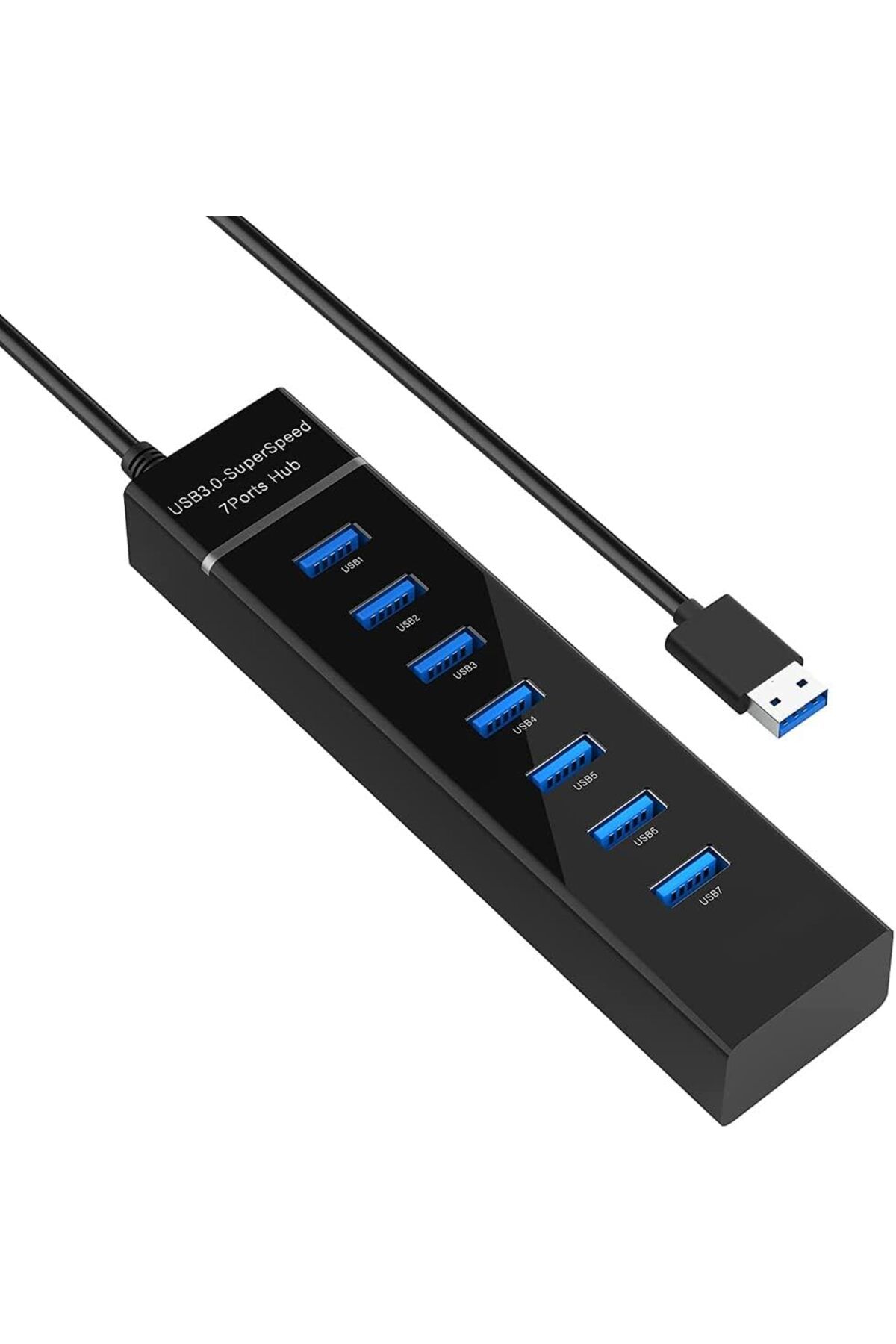 DERİK Derik Usb Çoklayıcı 7in1 USB 3.0 7 Port Çoğaltıcı HUB 480Mbps Hızlı Aktarım 1 Metre PC Bil