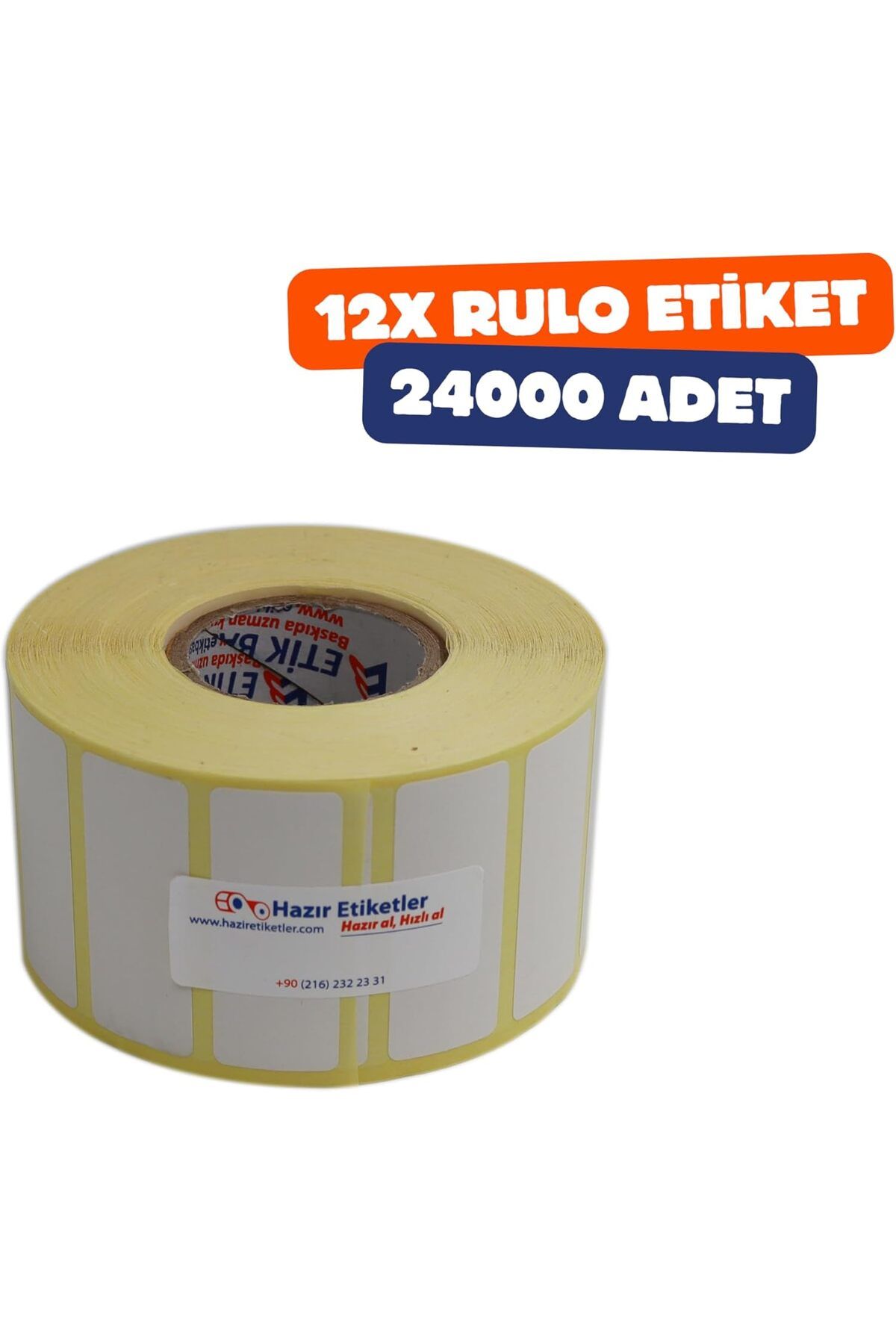KDROĞLU KDROGLU Termal Etiket 50mm x 20mm Ruloda 2000 Adet Toplam 24000 Adet 12 Rulo 40mm Kuka Çapında Dir