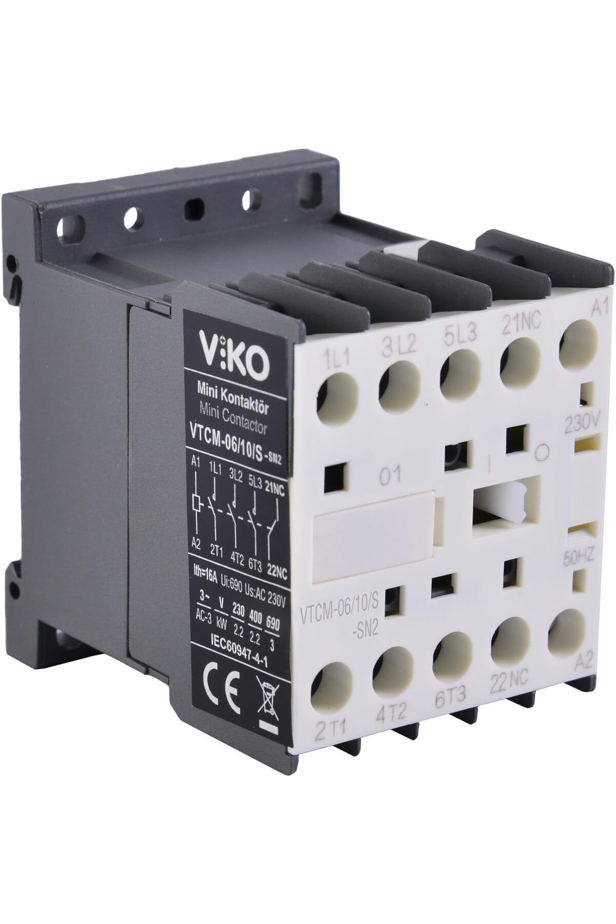 KDROĞLU KDROGLU Kontaktör Mini 230V AC 6A 1NO New Desing 1109836