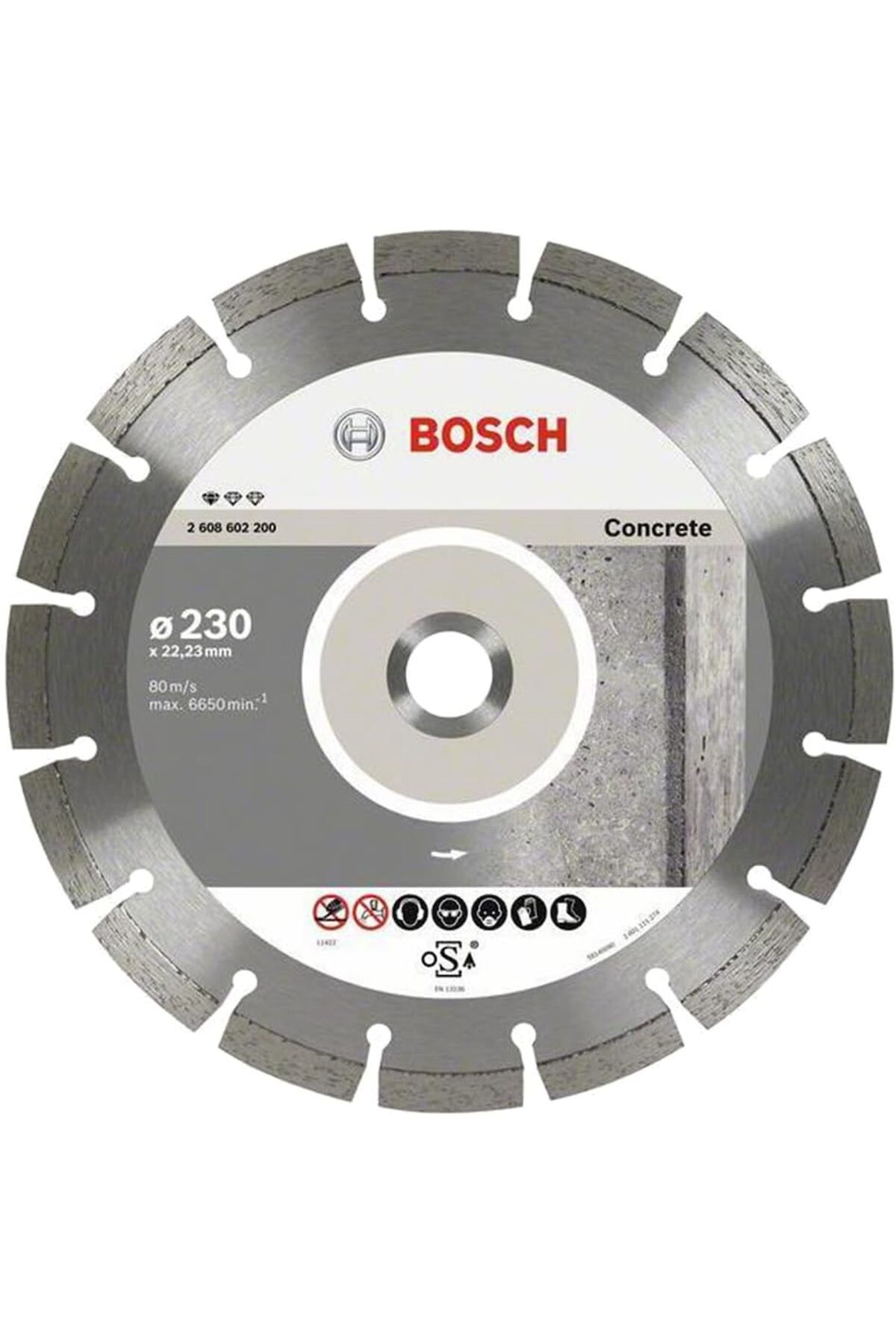 KDROĞLU GEÇMEZ concrete için elmas kesim diski standartı, 230 x 22,23 X 2,3 x 10 mm, 10-ER paket, 2608603