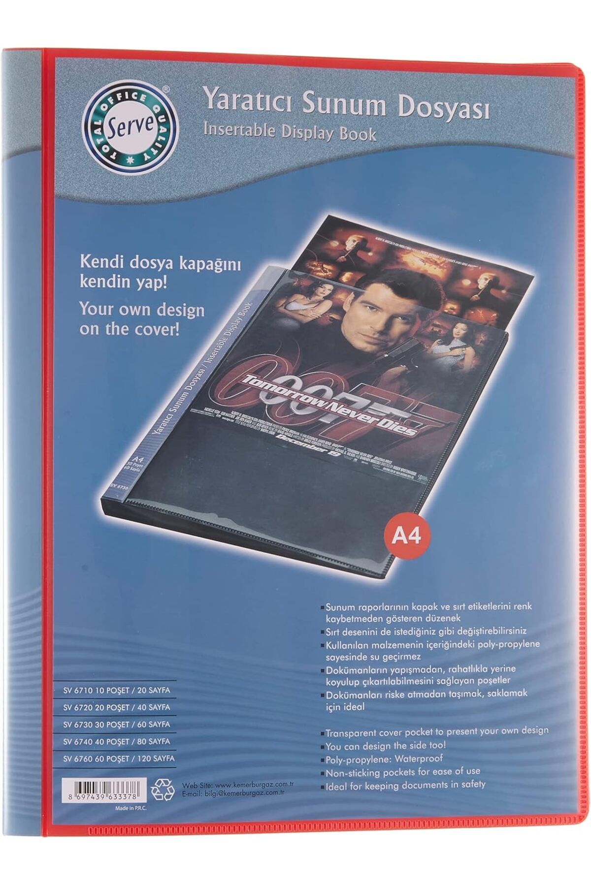 DERİK Derik SV-6740-Krm Serve Yaratici Sunum Dosyası, Kırmızı, 40lı YENİ 1122015