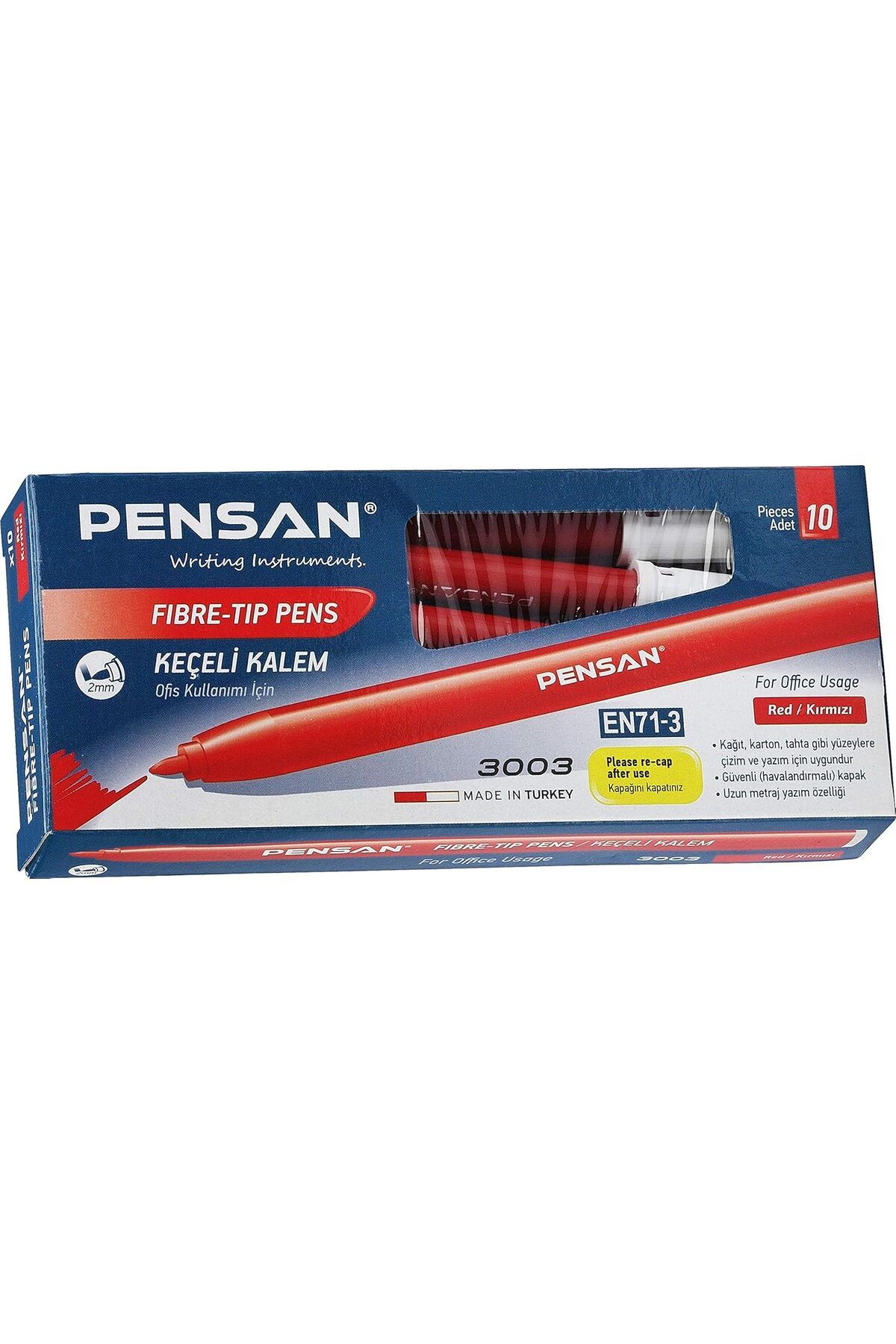 ÇAĞUR çağur 3003 Ofis Tipi Keçeli Kalem Kırmızı- 10 Lu - PE3003KK10K YENİ 1109945