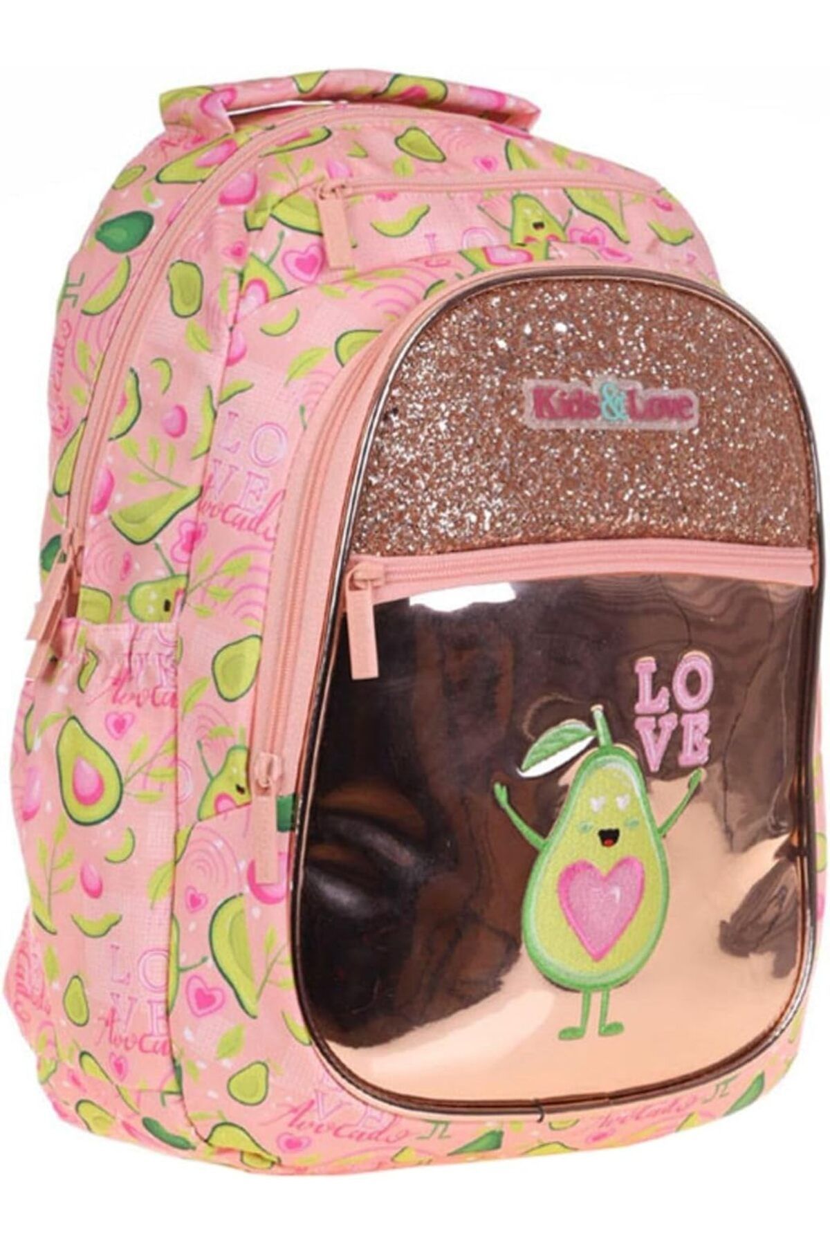 KDROĞLU KDROGLU Kids Love Avokado Sırt Çantası Aynalı Taşlı