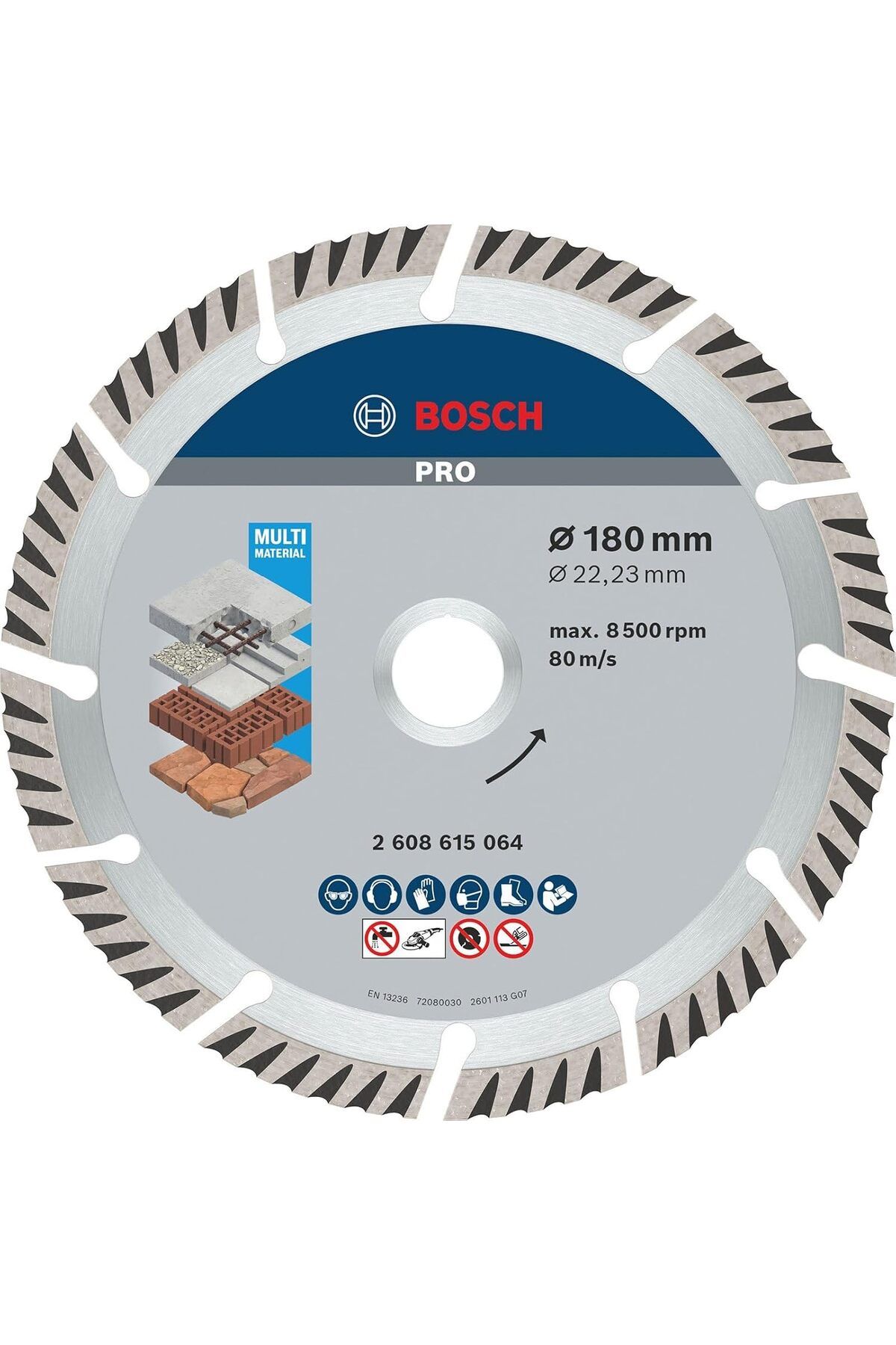 STOREMAX shopmst ÇOK AMAÇLI ELMAS KESME BIÇAK 10 LU 180 MM STANDARD FOR UNİVERSAL - 2608615064 Life Buyst