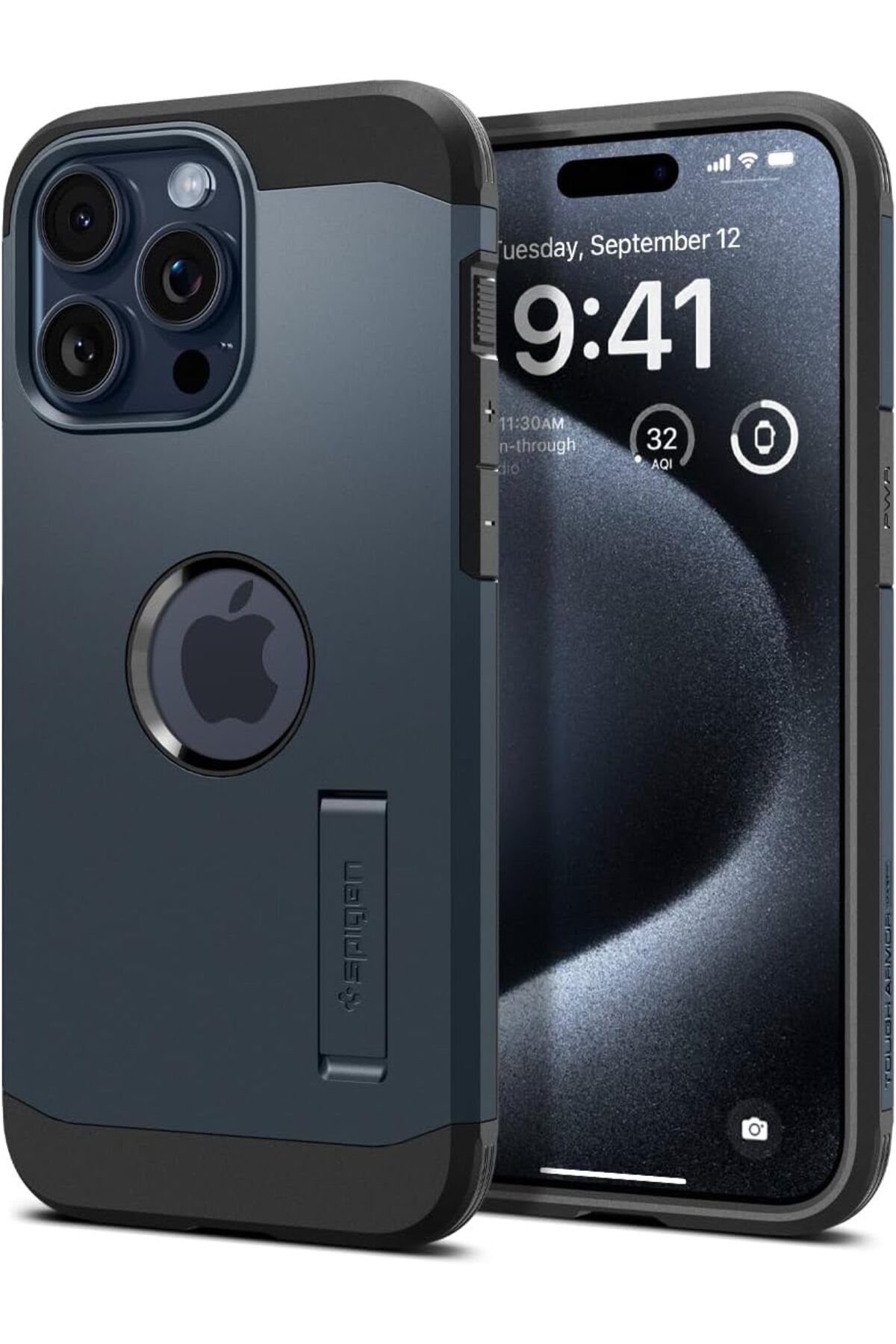 KDROĞLU KDROGLU iPhone 15 Pro Kılıf Tough Armor MagFit MagSafe özellikli Metal Slate - ACS06734 New Desin