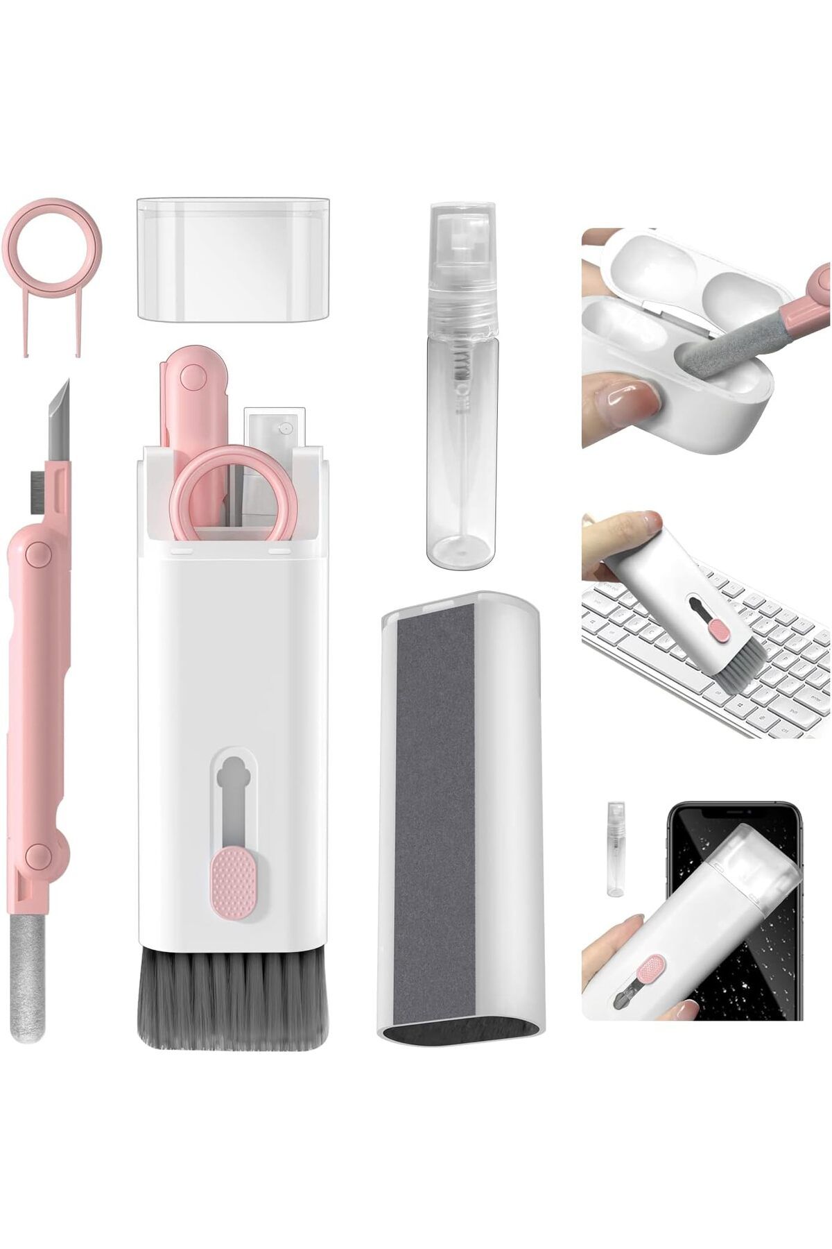 DERİK Derik 1 arada elektronik temizleme seti, fırçalı klavye temizleme seti, Airpods Pro için 3'ü 1