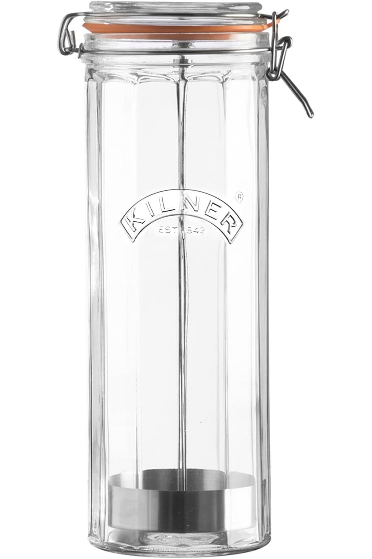 STOREMAX lbstorex Spagetti faset kavanoz, mandallı kilitli, 2 litre konserve kavanozu, şeffaf, 2 litre Newd
