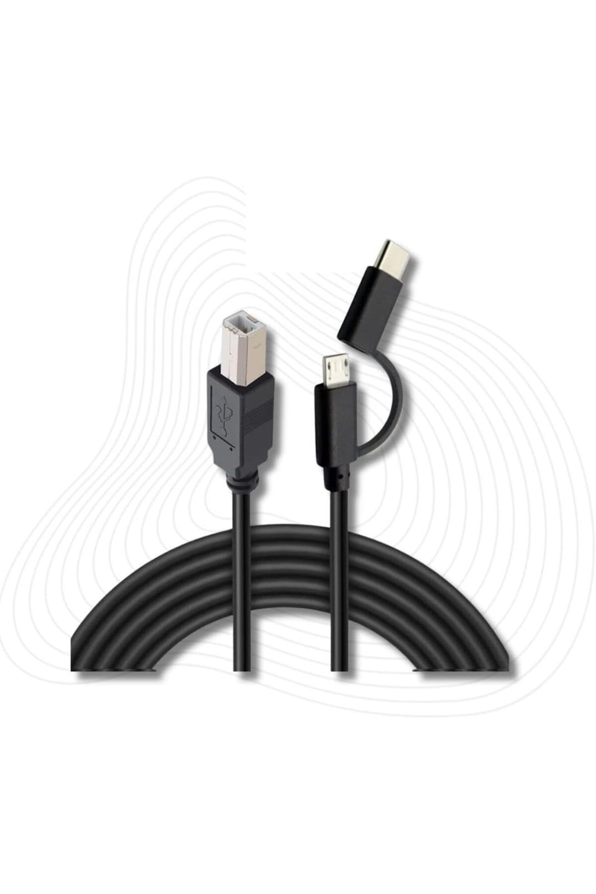 KDROĞLU KDROGLU 3351 Type C +Micro Usb Yazıcı Printer Piyano Midi Bağlantı Kablosu Hızlı USB C USB B M