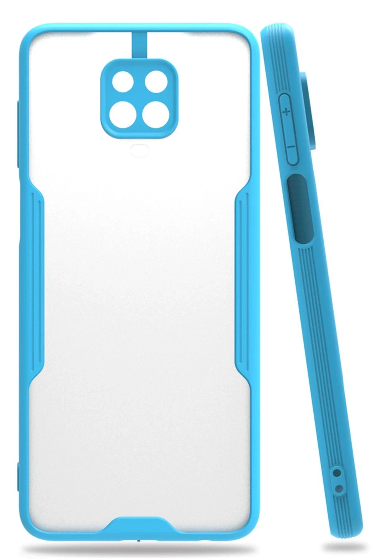 NewFace Xiaomi Redmi Note 9S Kılıf Platin Silikon - Mavi BSTMY