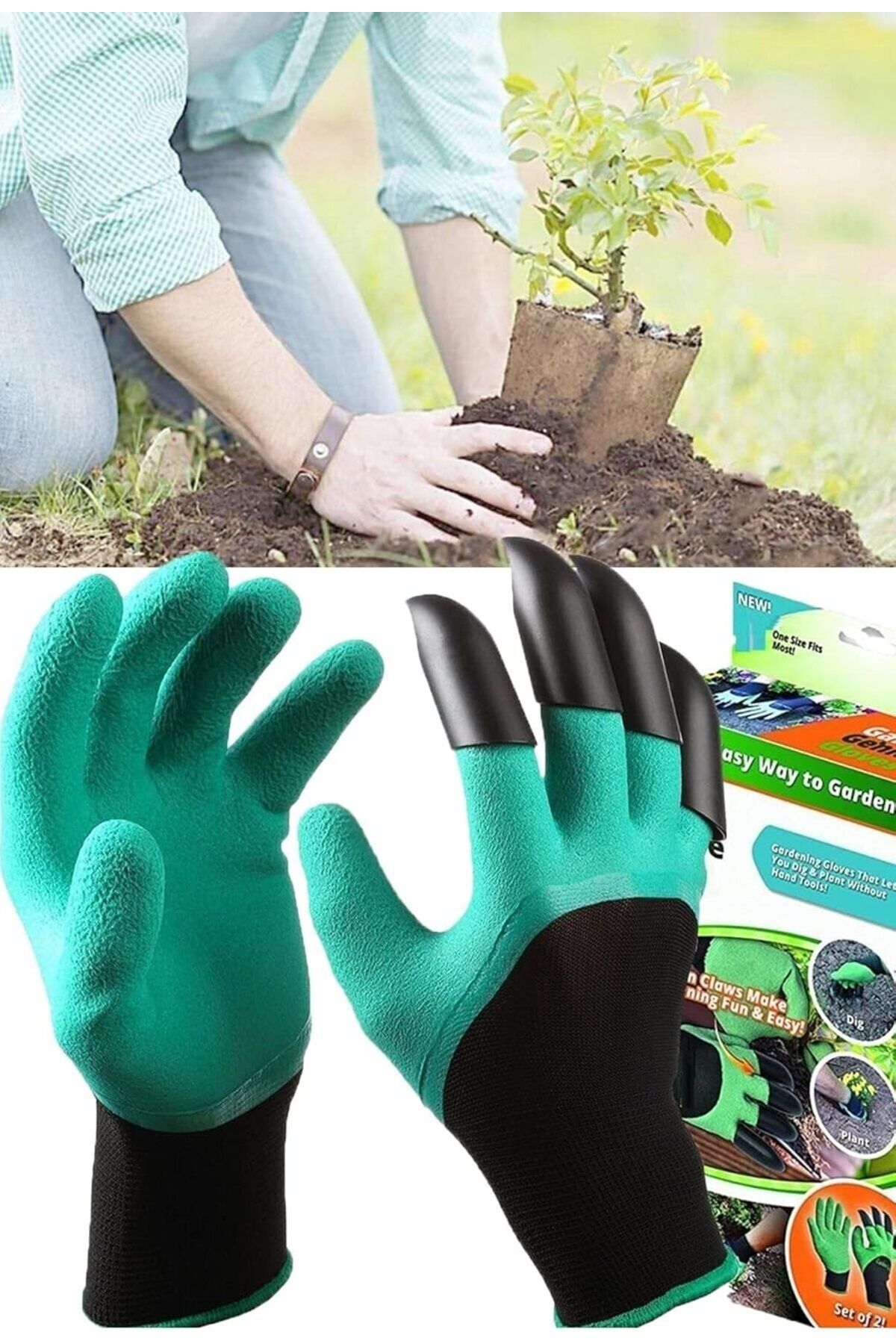 KDROĞLU plamystical Toprak Kazma Ekme Çapalama İçin Korumalı Bahçe Bahçivan Eldiveni newing 1139529
