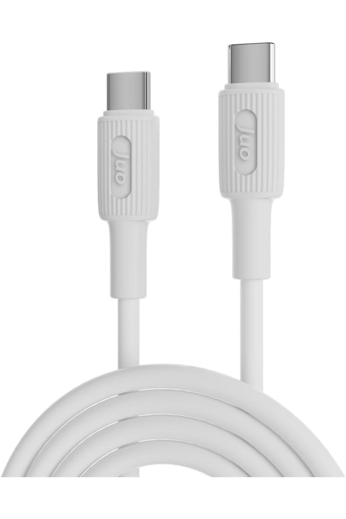 KDROĞLU KDROGLU 60W USB Type-C to Type-C Silikon Hızlı Şarj ve Data Kablosu Beyaz 2 Metre New Desing 1109