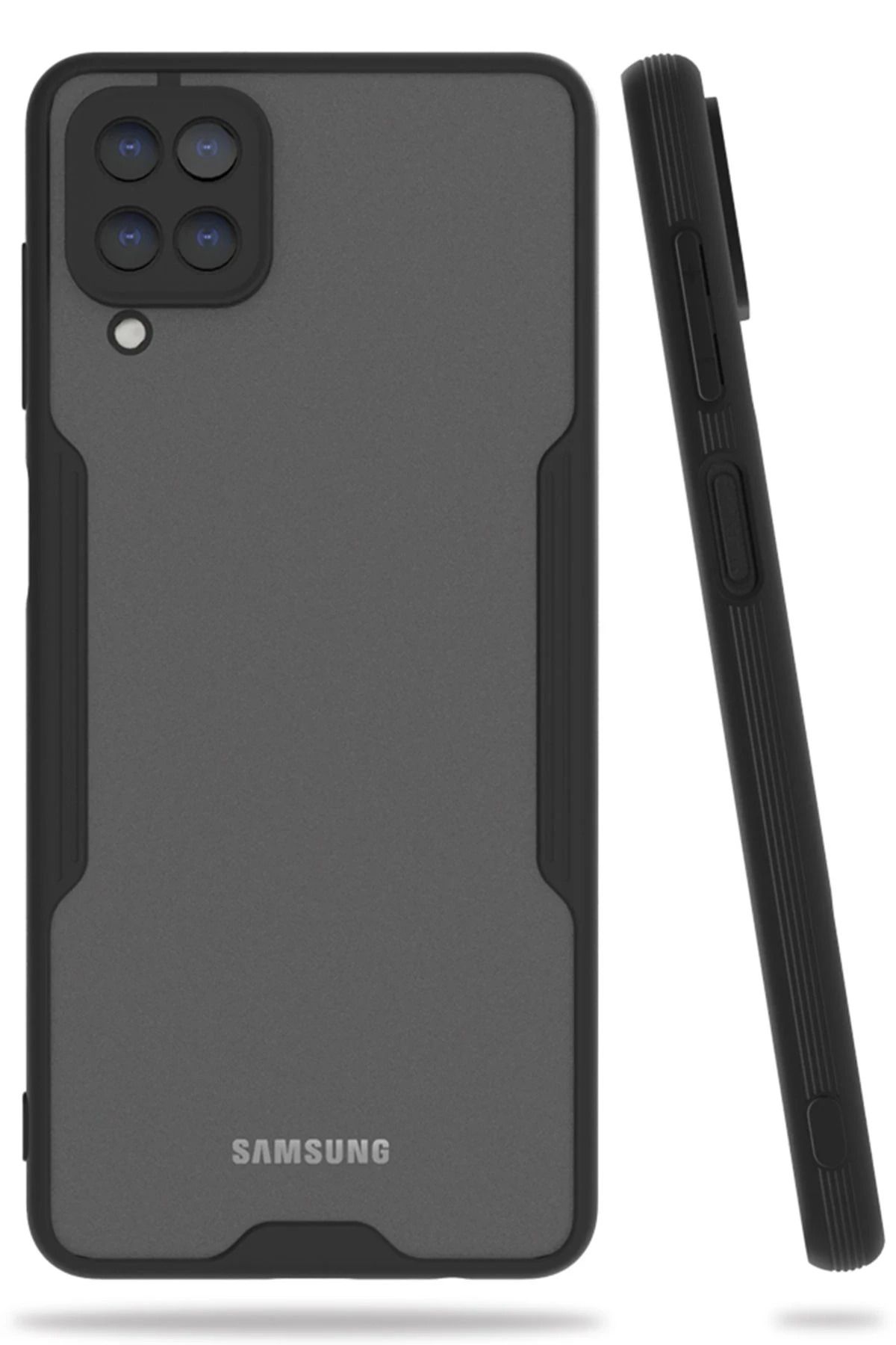 NewFace Samsung Galaxy A22 Kılıf Platin Silikon - Siyah BSTMY
