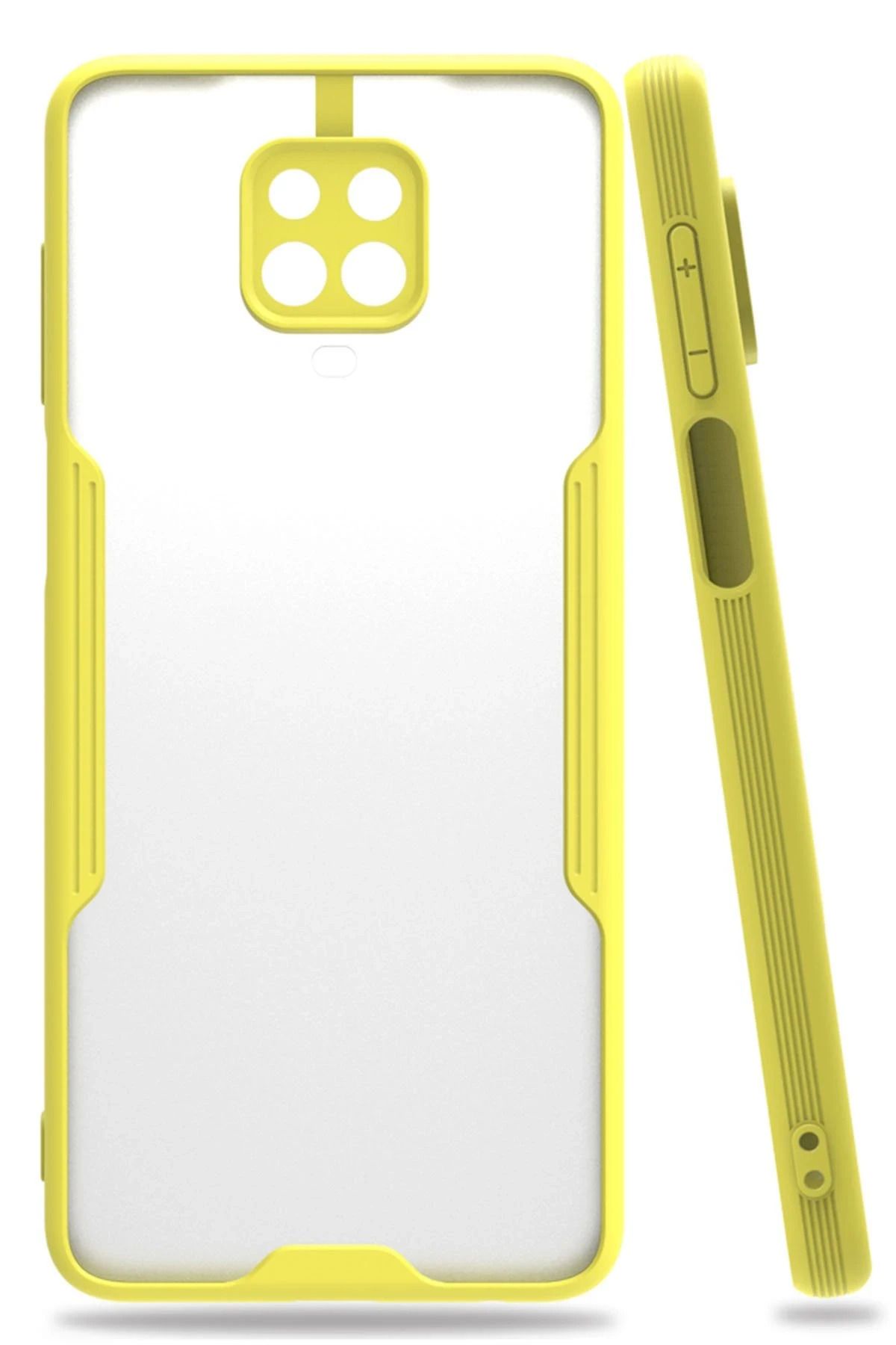 NewFace Xiaomi Redmi Note 9S Kılıf Platin Silikon - Sarı BSTMY