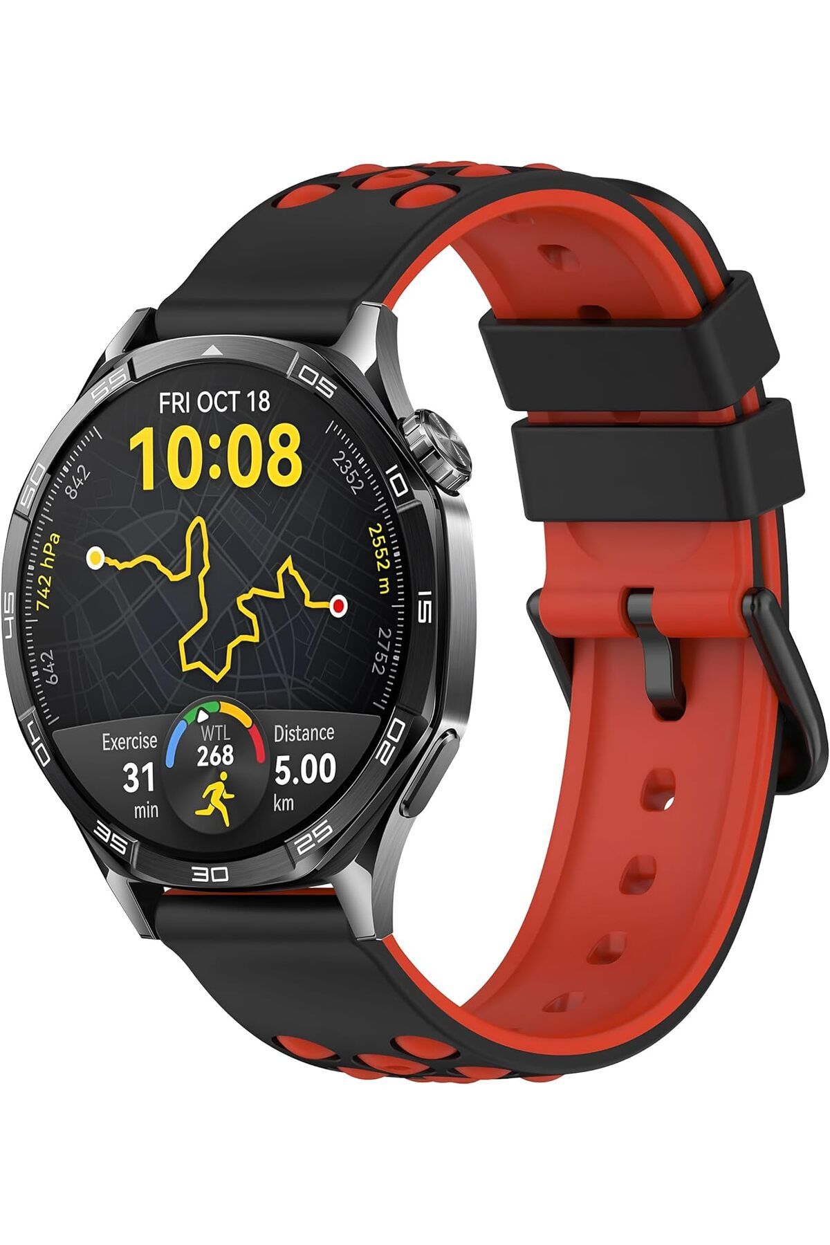 KDROĞLU KDROGLU 22mm ile Uyumlu Saatler için Çift Renkli Benekli Model 46mm Silikon Kordon Watch (GT5 Pro