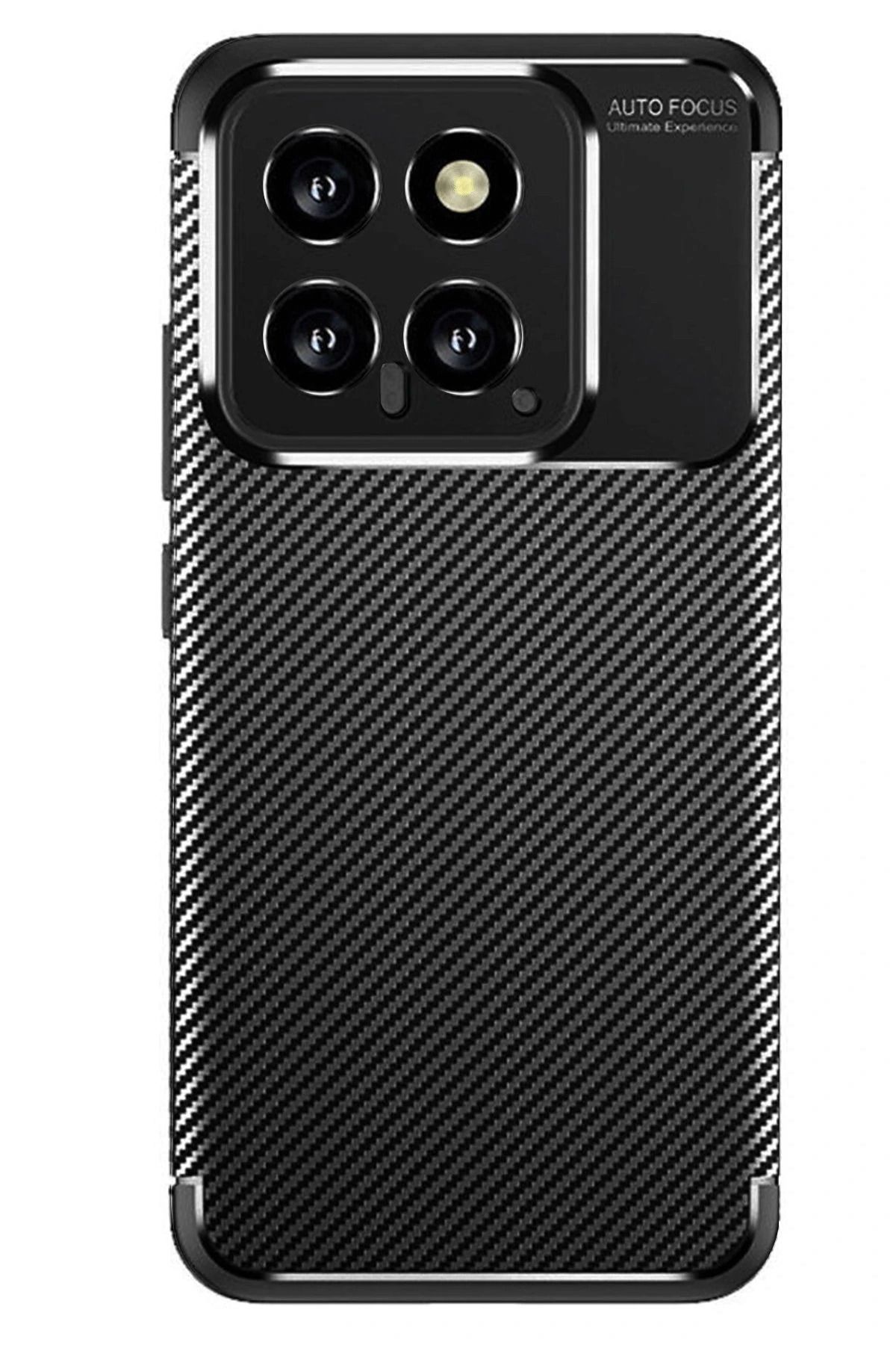 NewFace Xiaomi Mi 14T Kılıf Auto Focus Karbon Kapak - Siyah BSTMY